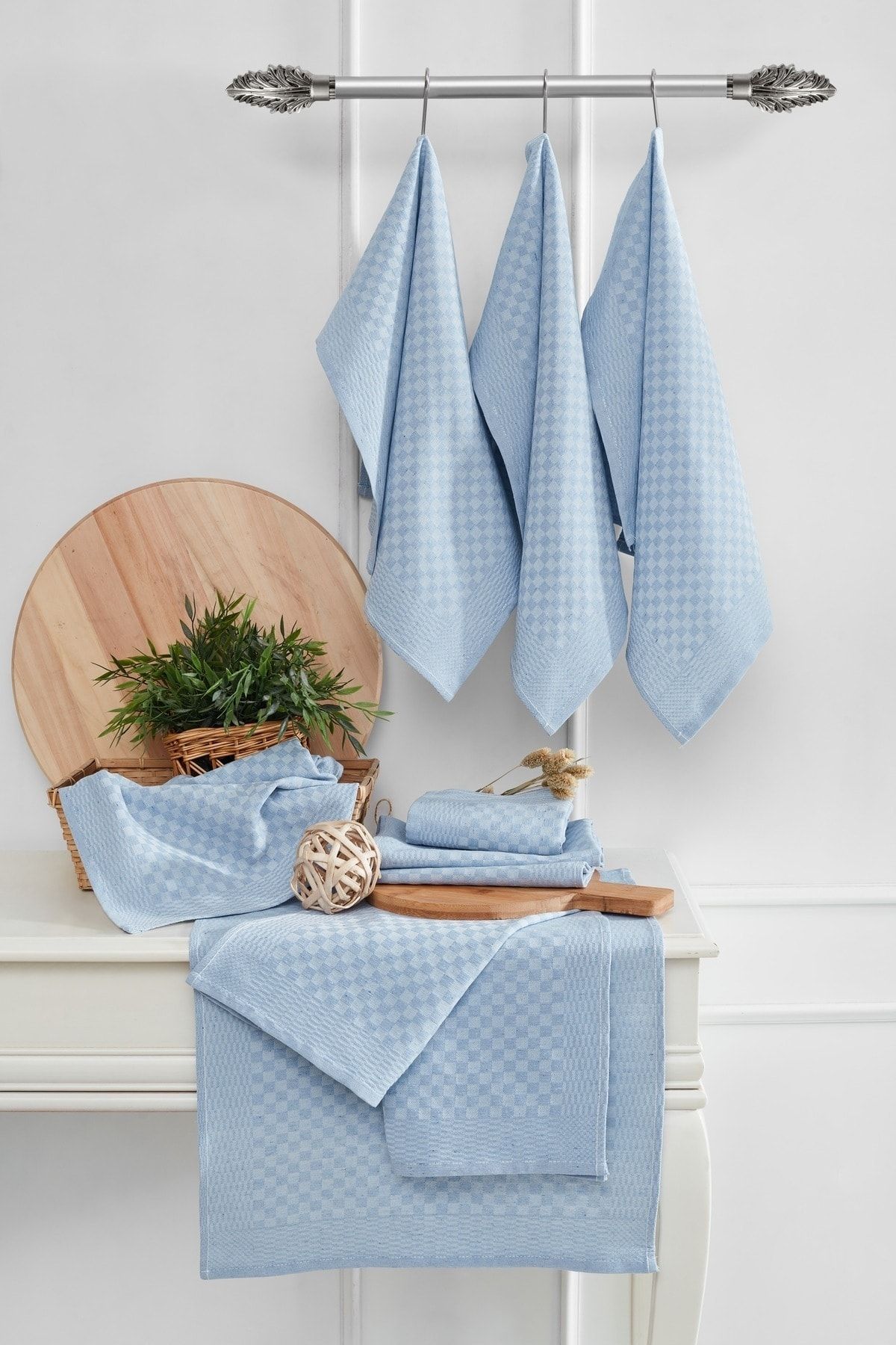 Blue kitchen online towel set