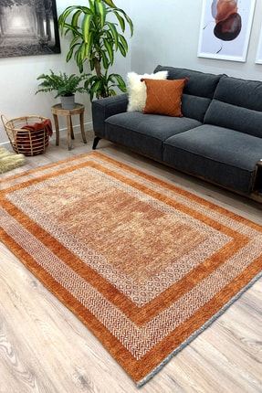 My Home Halı Nordi 11543-v Çerçeve Desenli Yıkanabilir Salon Mutfak Yolluk Tu...
