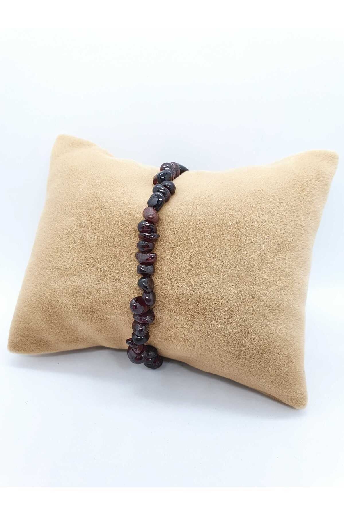 Doğal Taş Dünyası-Natural Garnet (Red Garnet) Stone Bracelet 5