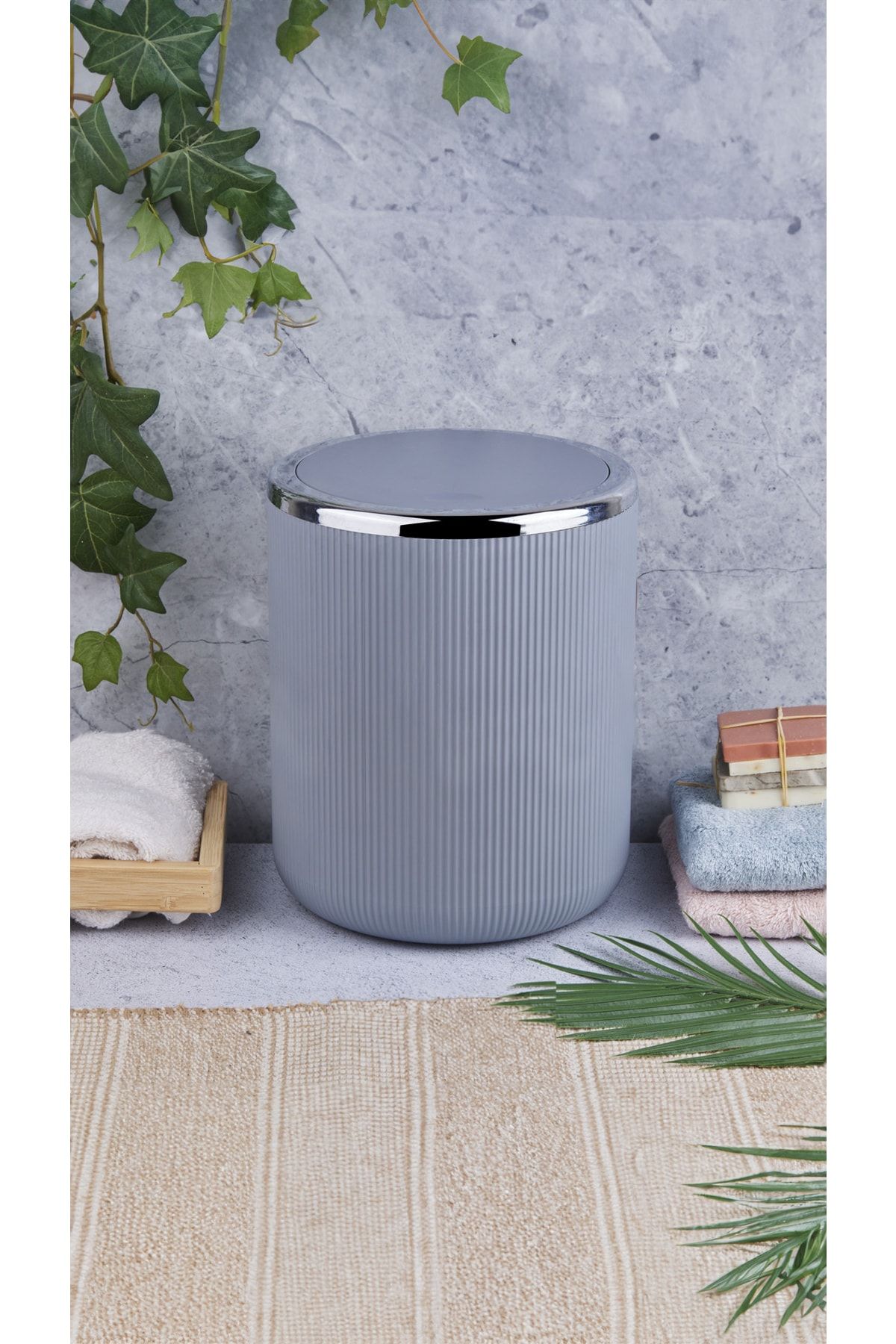 سطل زباله 6.5 لیتری خاکستری پروتی Perotti