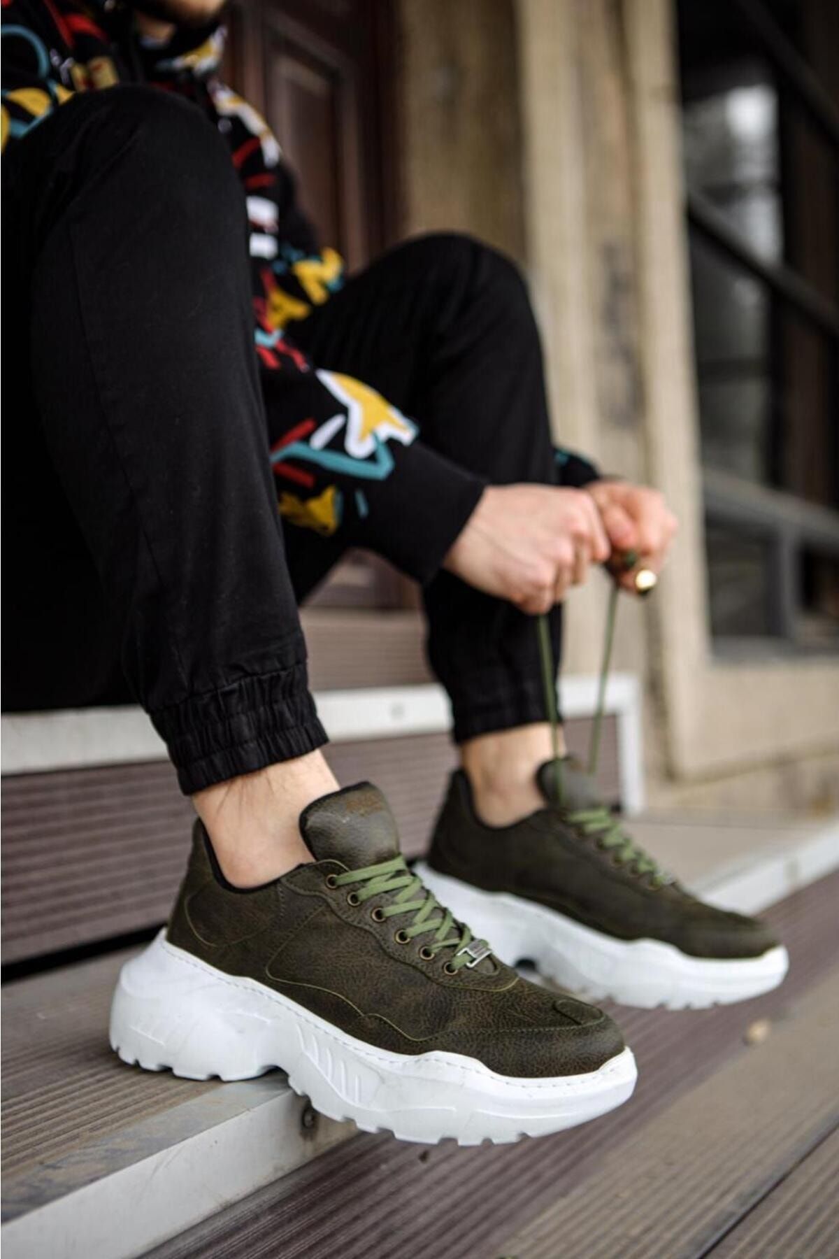 Joy Man J-n75 Pantofi Sport Casual Pentru Bărbați, Cu Șireturi, Cu Talpă Ortopedică, Bt Kaki Masculin - 42
