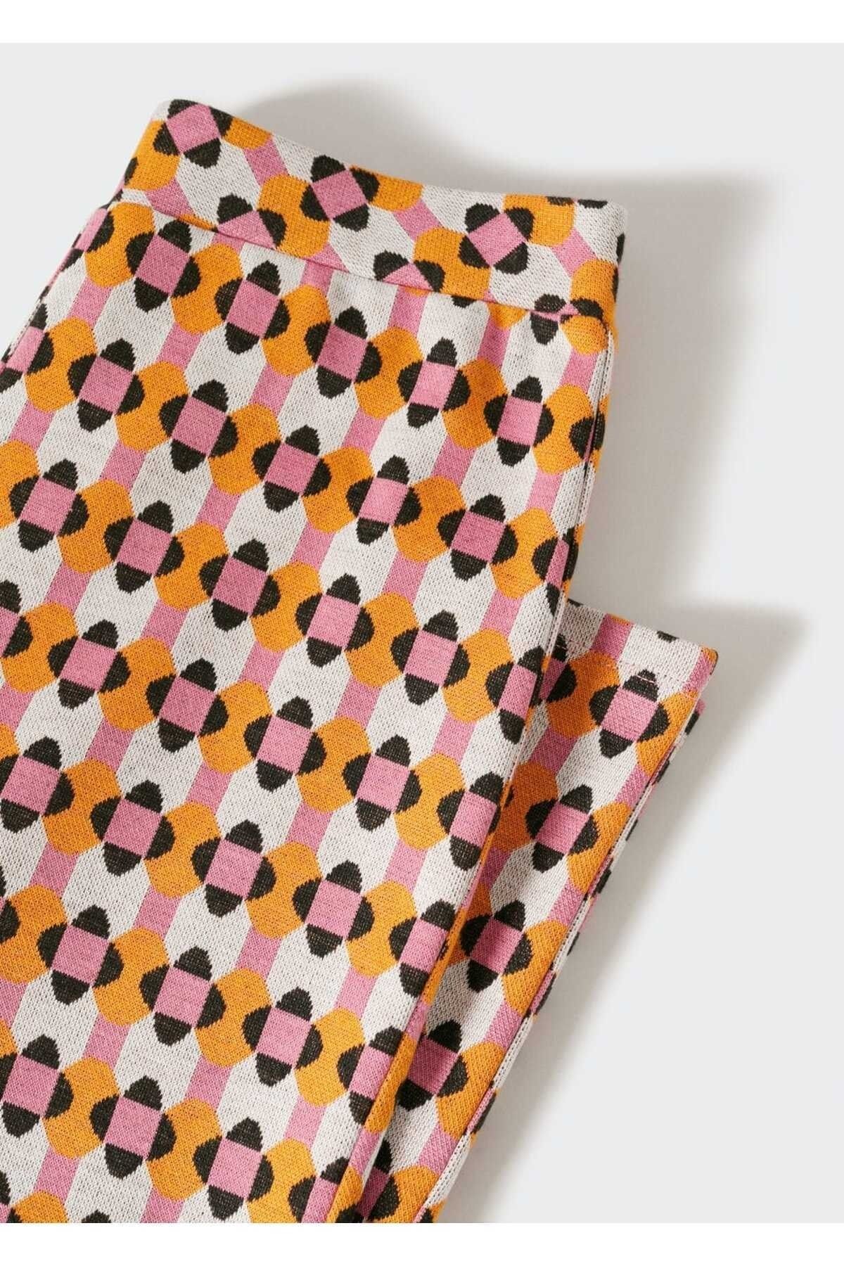 MANGO Woman-Retro Patterned Trousers 7