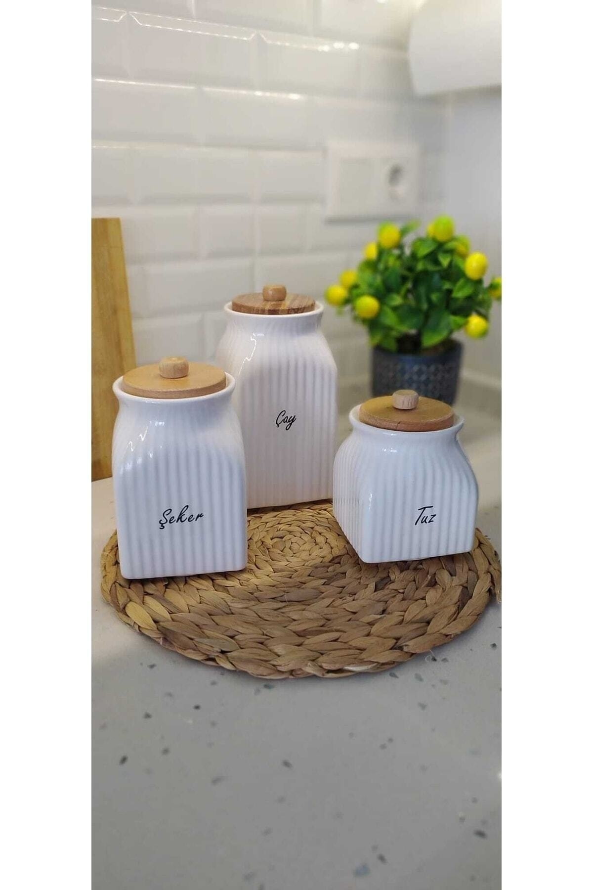 3 Size Square Striped Jar