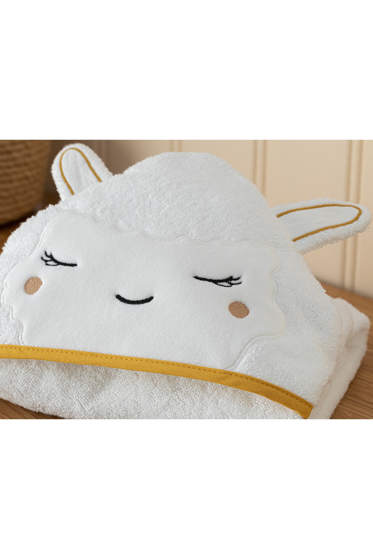 English Home Kuzu Pamuk Bebe Havlu 75x75 Cm Hardal fotoğrafı 3 (önizleme)