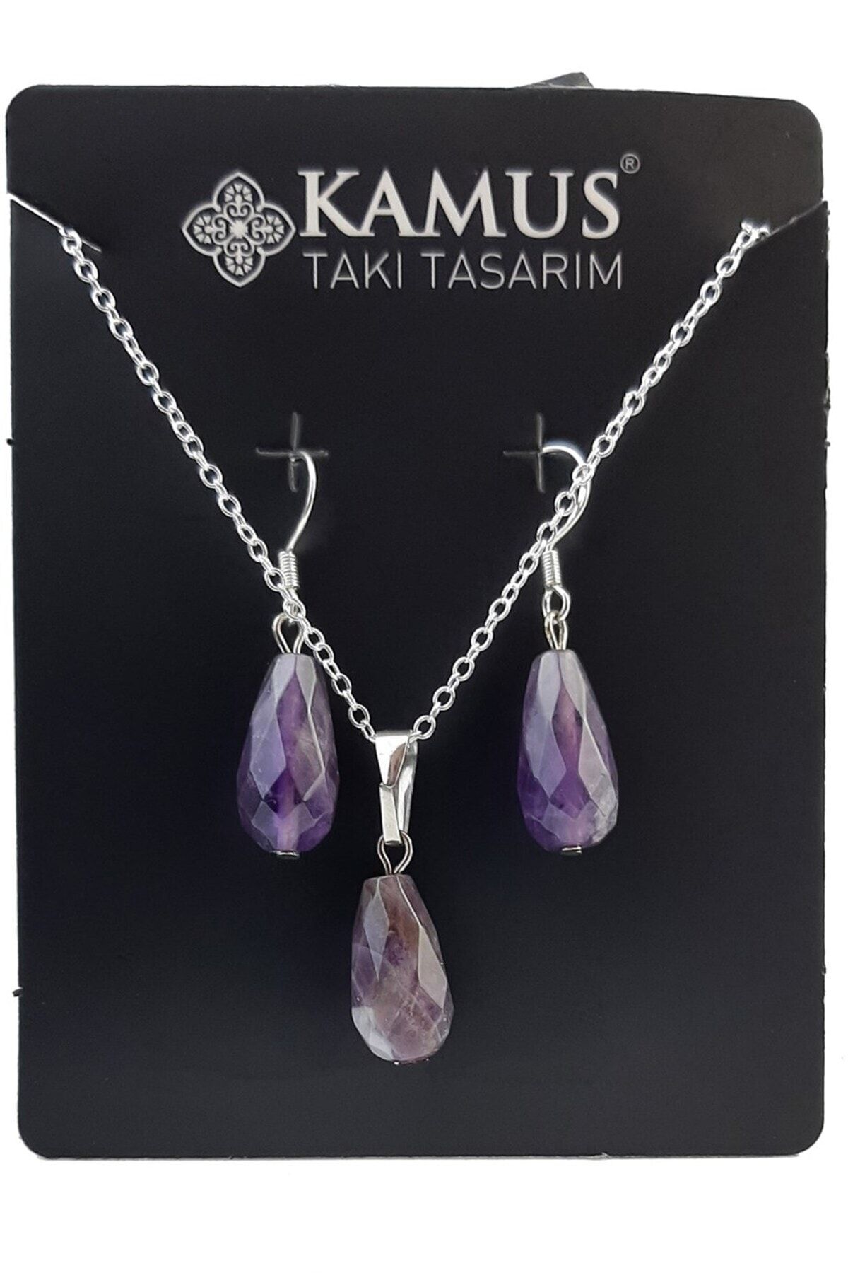 Amethyst necklace cheap and earring set