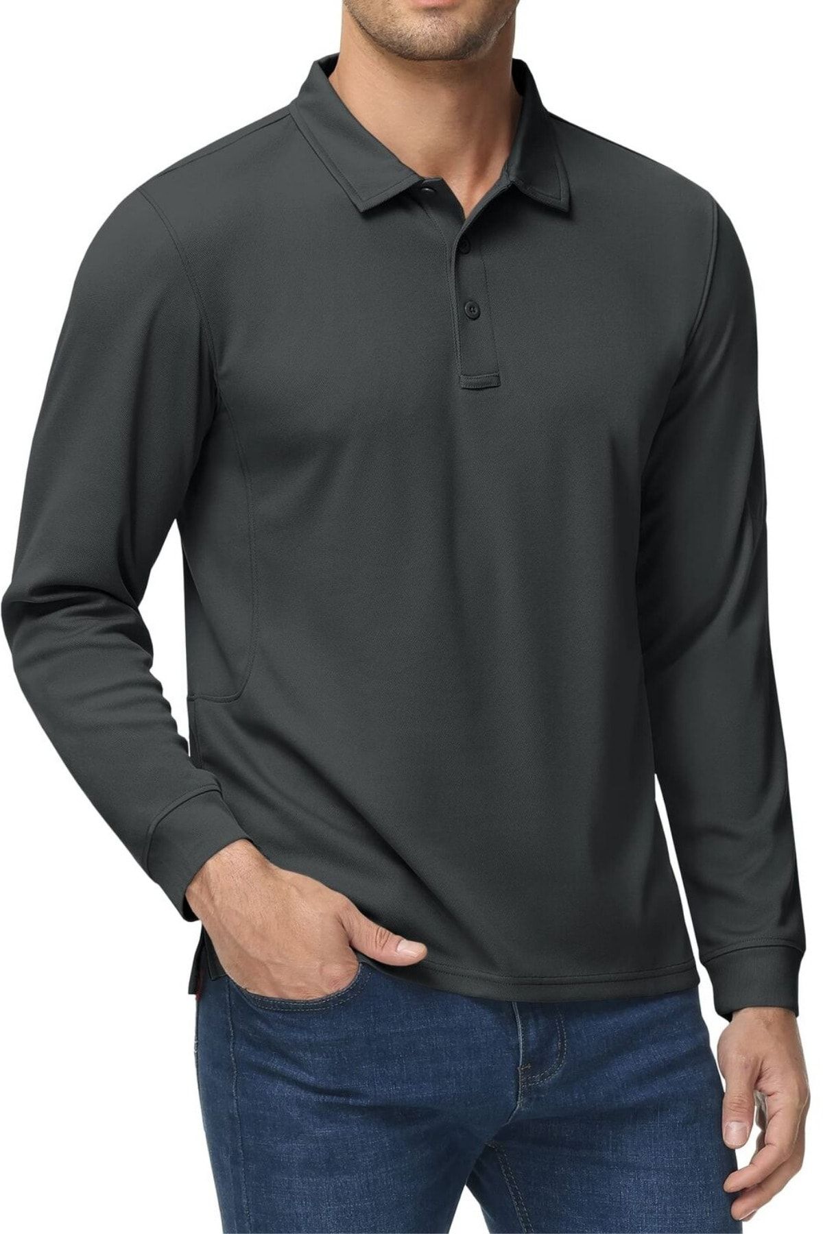 Ghassy Co. Erkek Jersey Golf Polo Gömlek Pike Performans Taktik Askeri Uzun Kollu T-Shirt