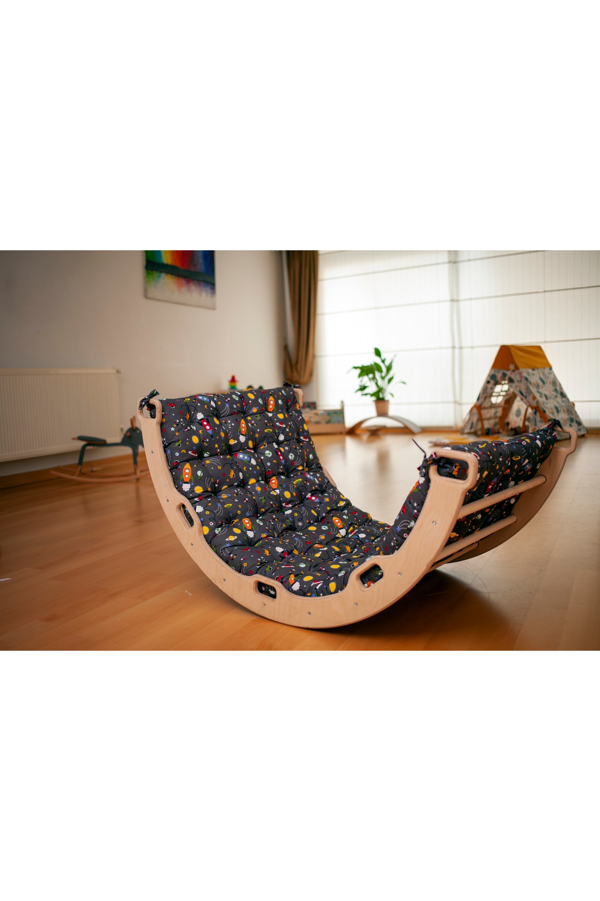 KIDOPPO Pikler Tırmanma Seti Ve Yastık | Montessori 3'lü Set | kemer Üçgen Merdiven Rampa Uzay Yastık fotoğrafı 5 (önizleme)