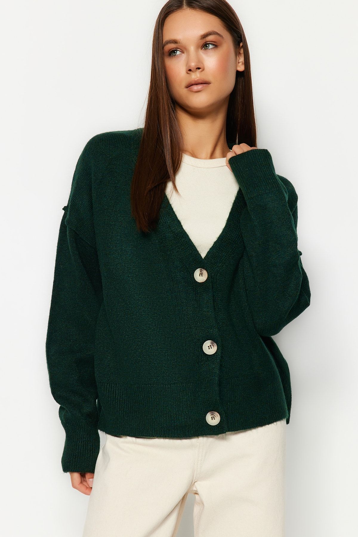 Deep shop green cardigan