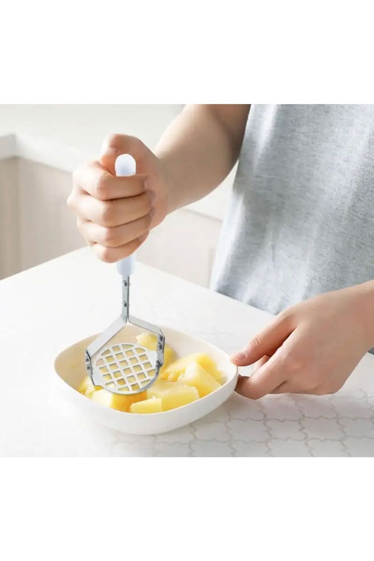 YDGR Renkli Saplı Metal Patates Ezici