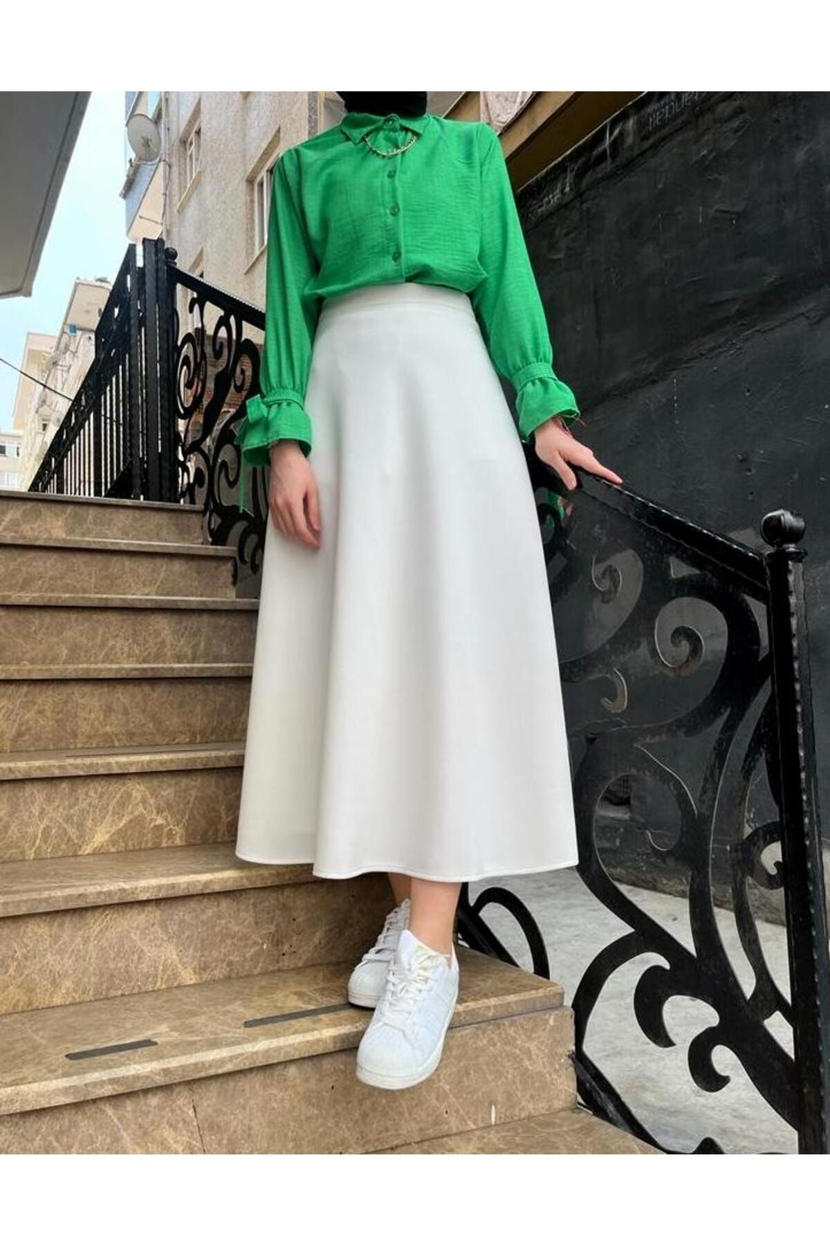 CNG MODA Skirt White Maxi Trendyol