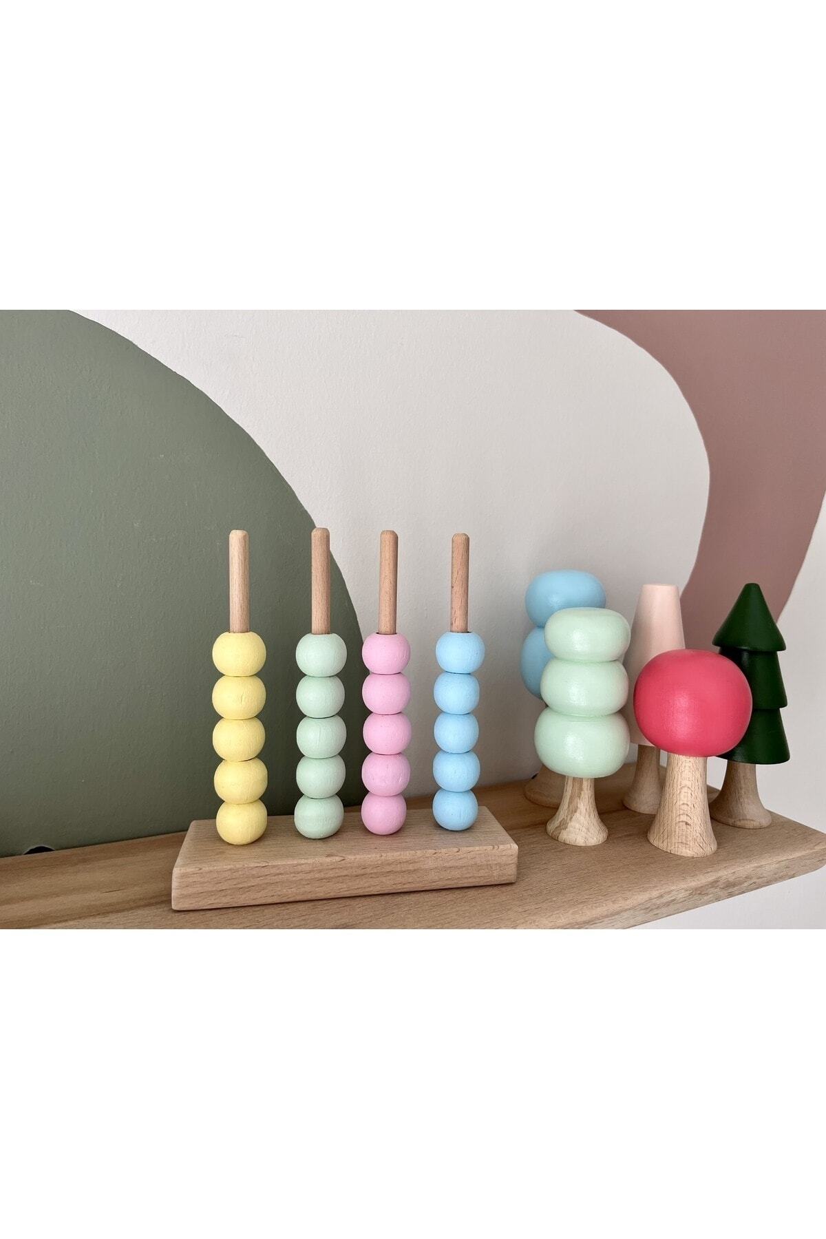 DORU Doğal Organik Ahşap Montessori Oyuncak Renkli Boncuk Dizme Eğitici Zeka Oyunu Bebek Odası Dekor fotoğrafı 3 (önizleme)