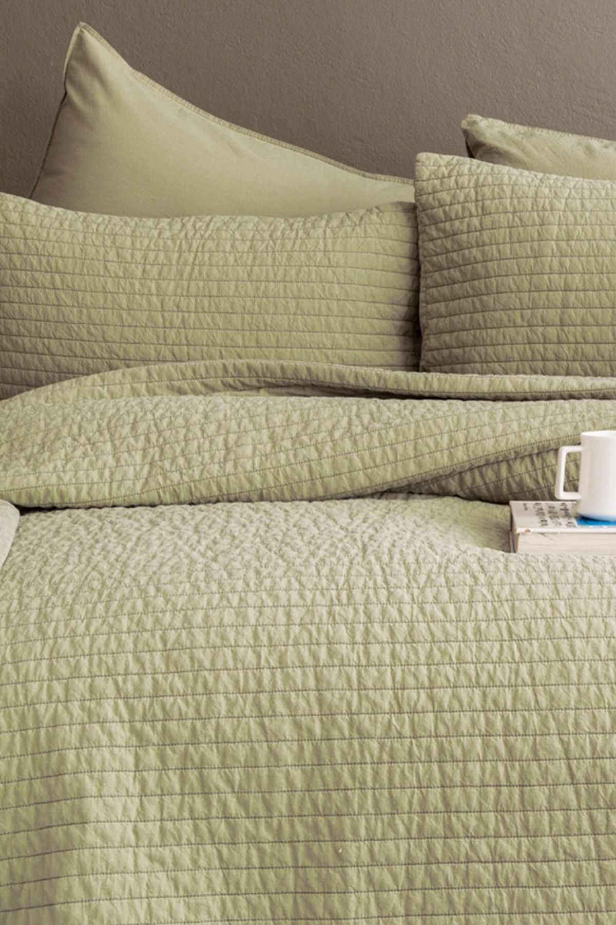 İssimo Home-Savanna Sage Single 100% Cotton Poplin Bedspread Set 2
