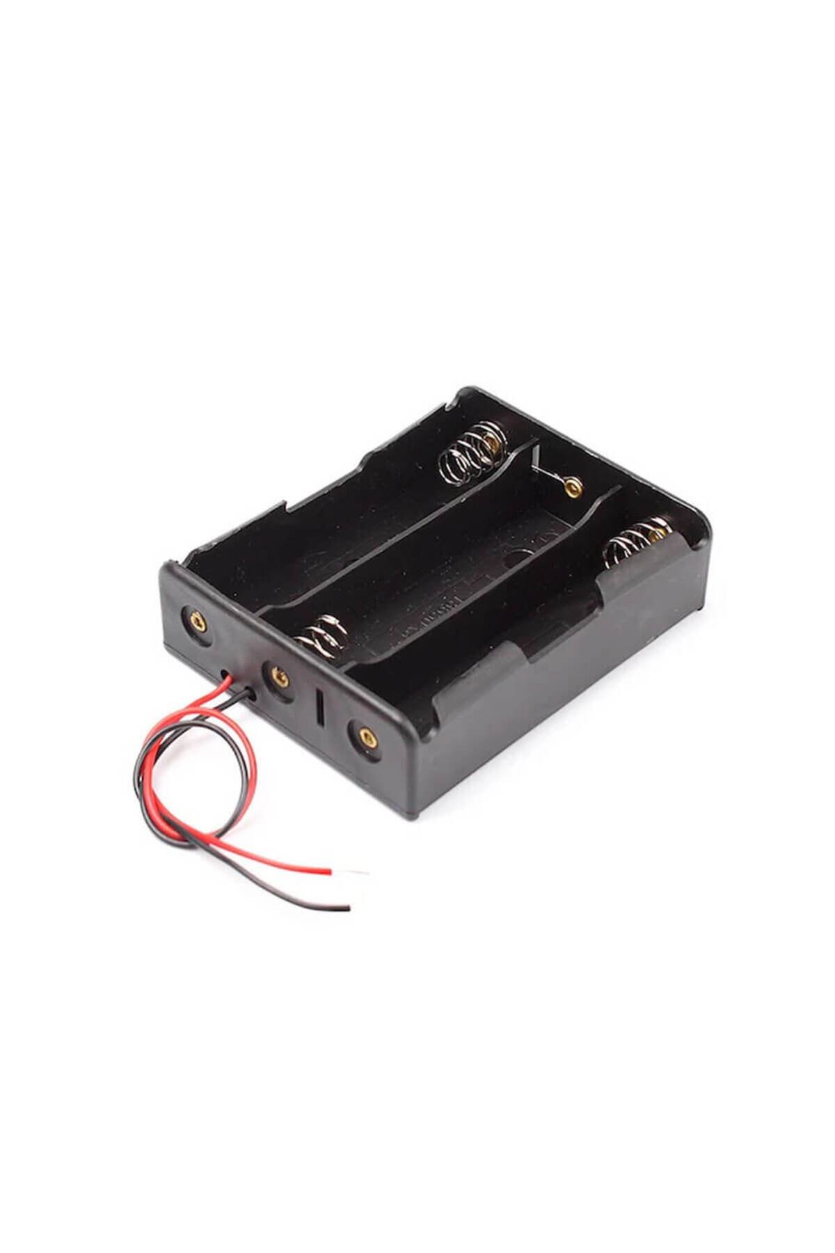 WOZLO 3'lü Aa Kalem Pil Kutusu Yuvası 4.5v Kablolu Kalem Pil Tutucu