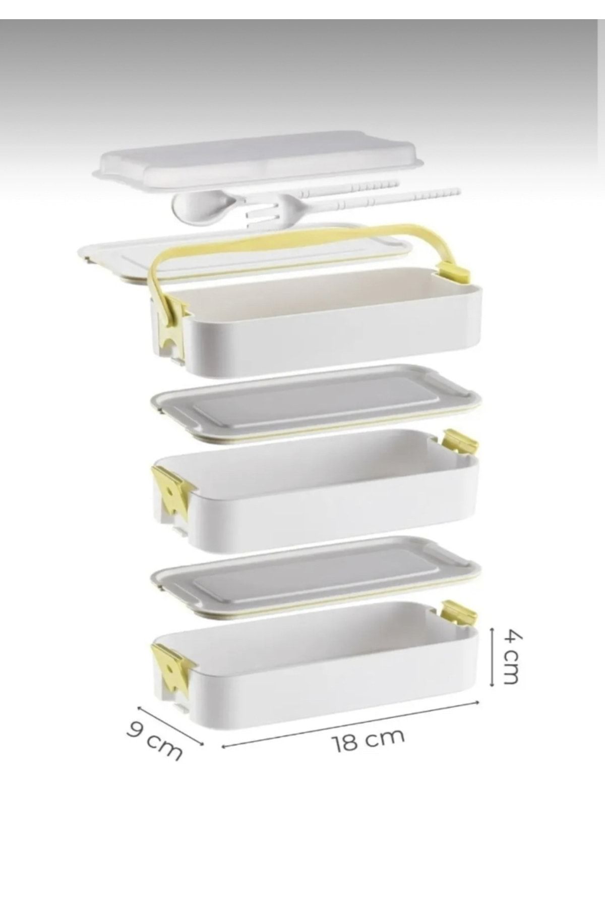 M Mimoza Park-3 Layer Portable Food Container – Lunch Box Diet Nutrition Storage Container with Fork and Spoon 3