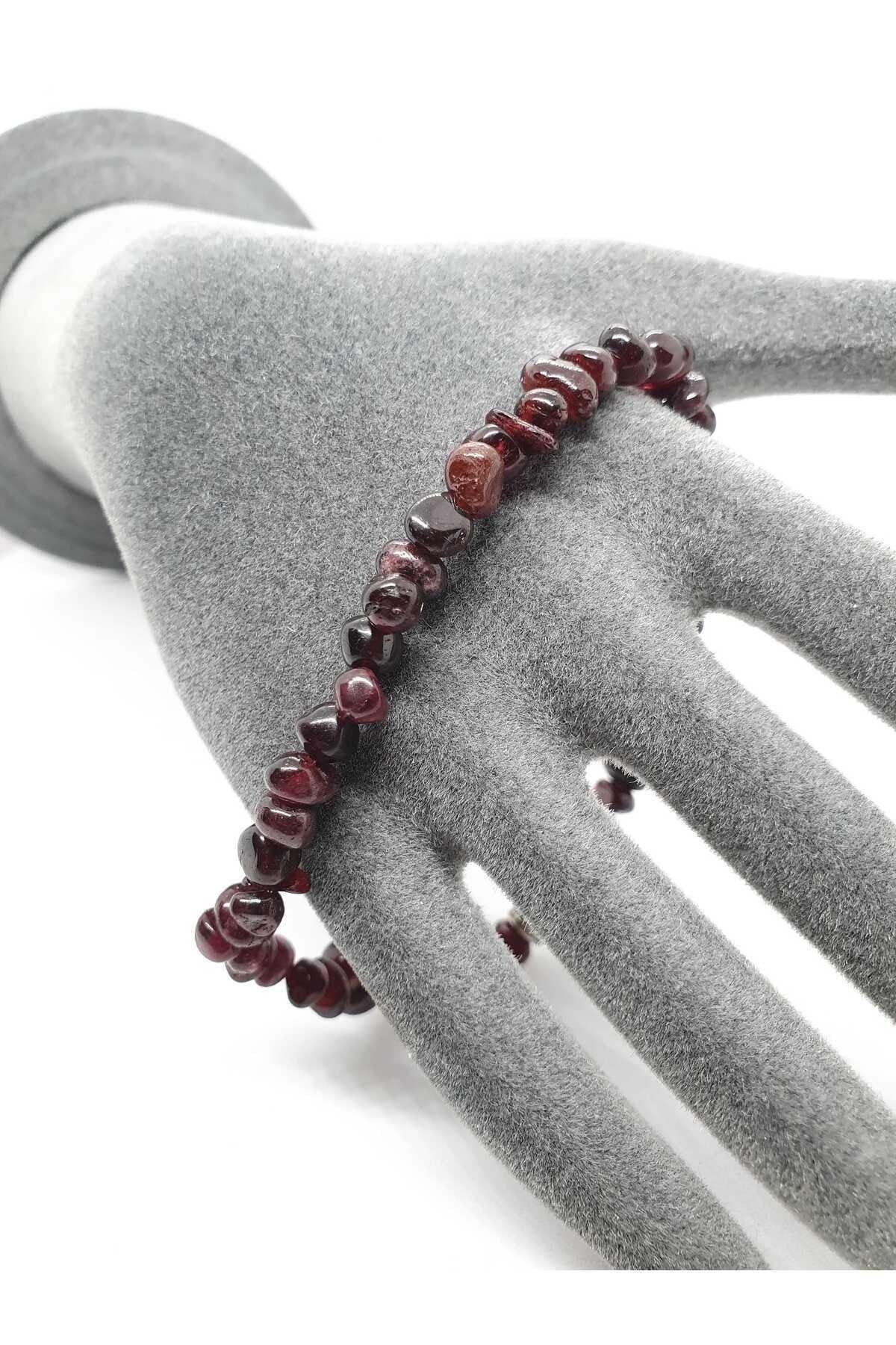 Doğal Taş Dünyası-Natural Garnet (Red Garnet) Stone Bracelet 1