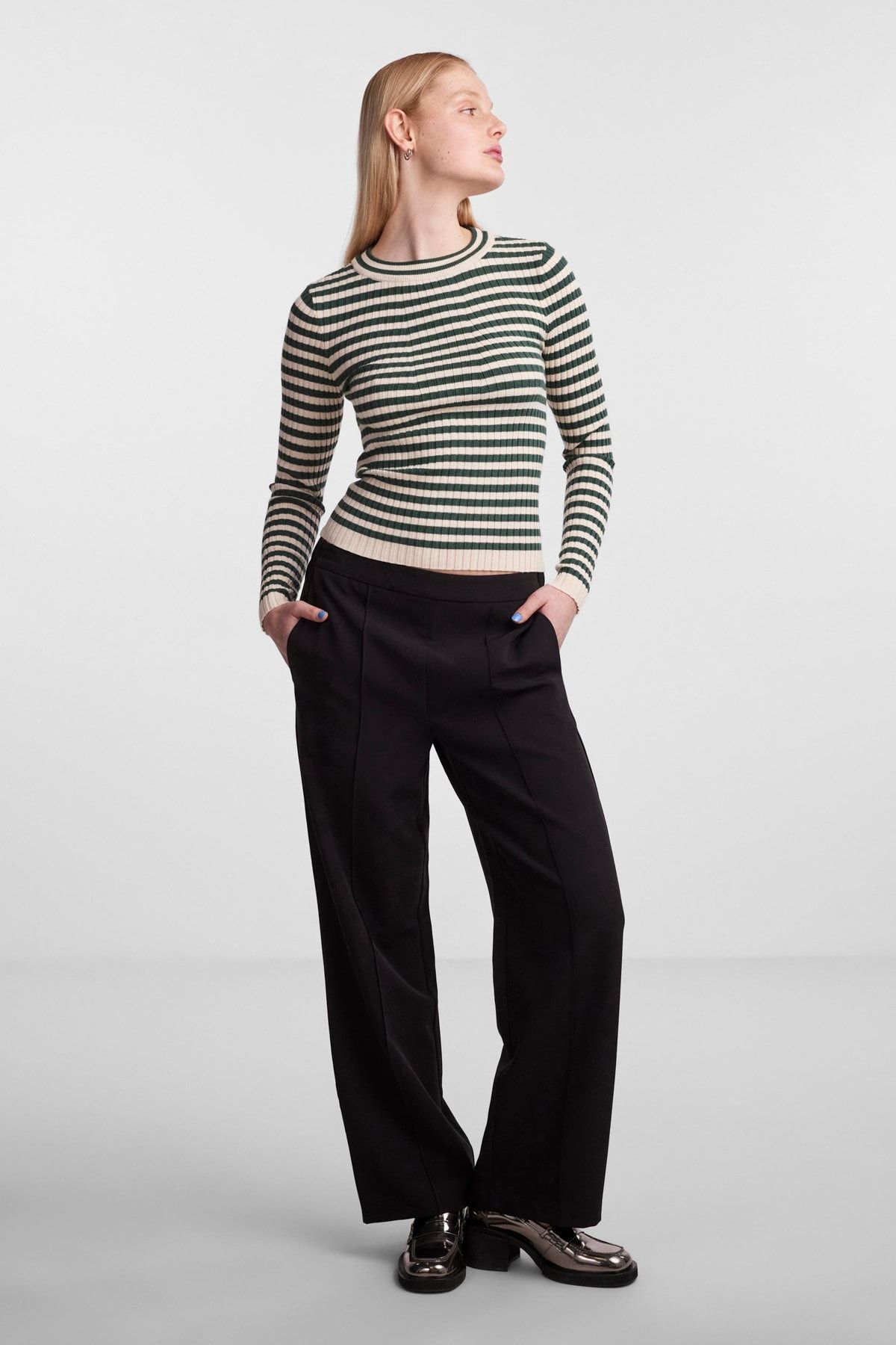 PIECES-17115047 Bluza Trekking Zielona 5