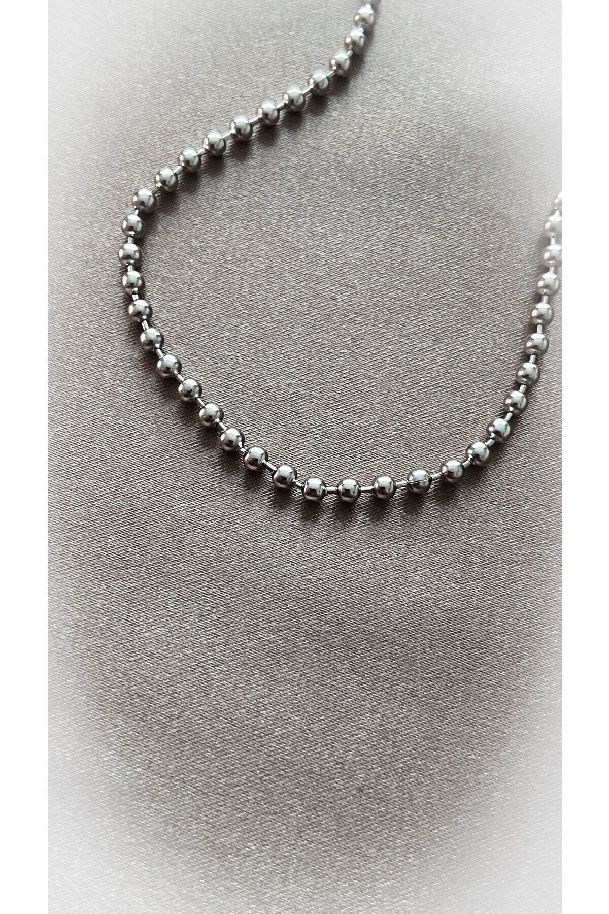 Mens Silver Ball Chain Necklace