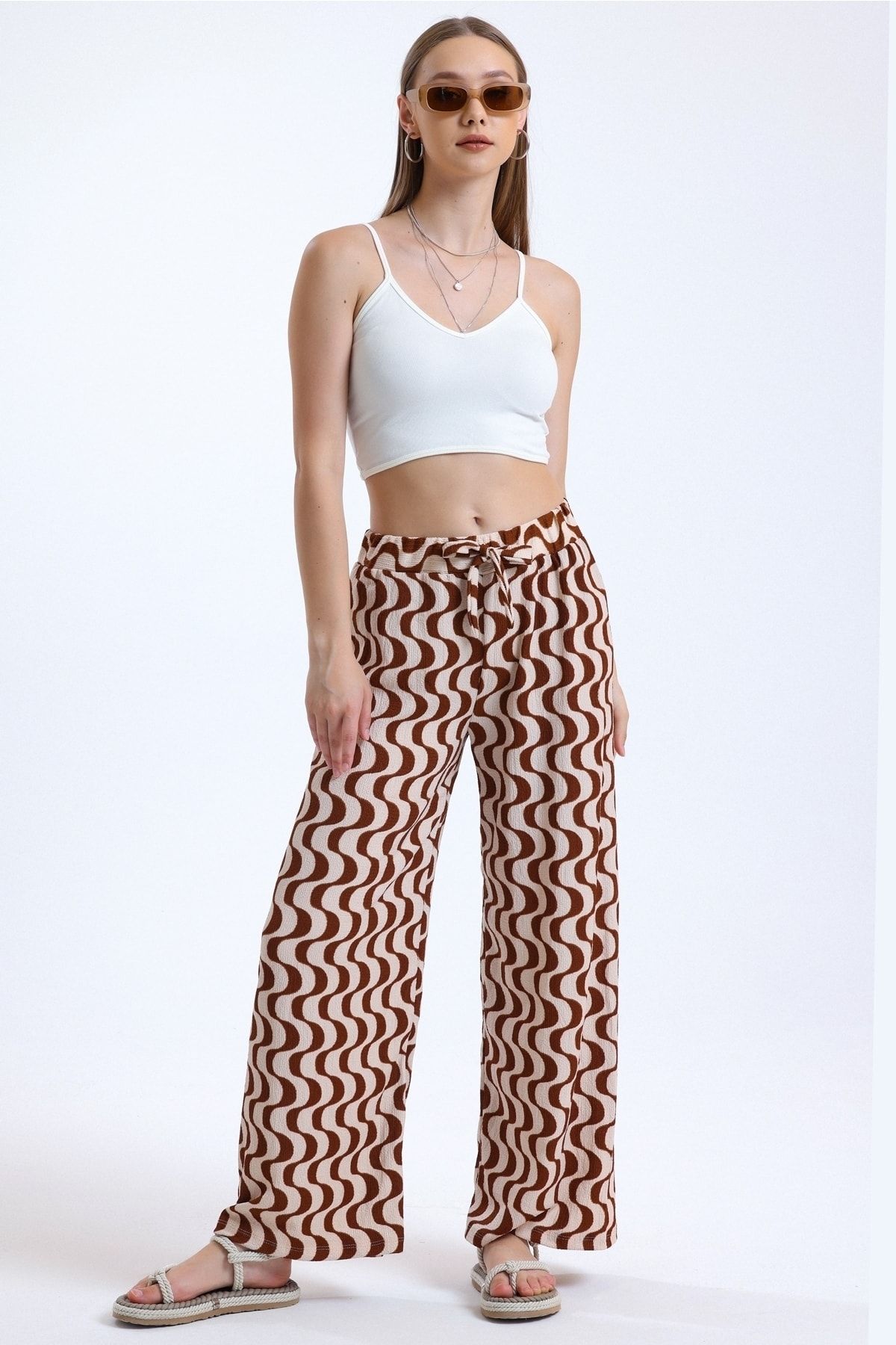 Patterned summer trousers sale