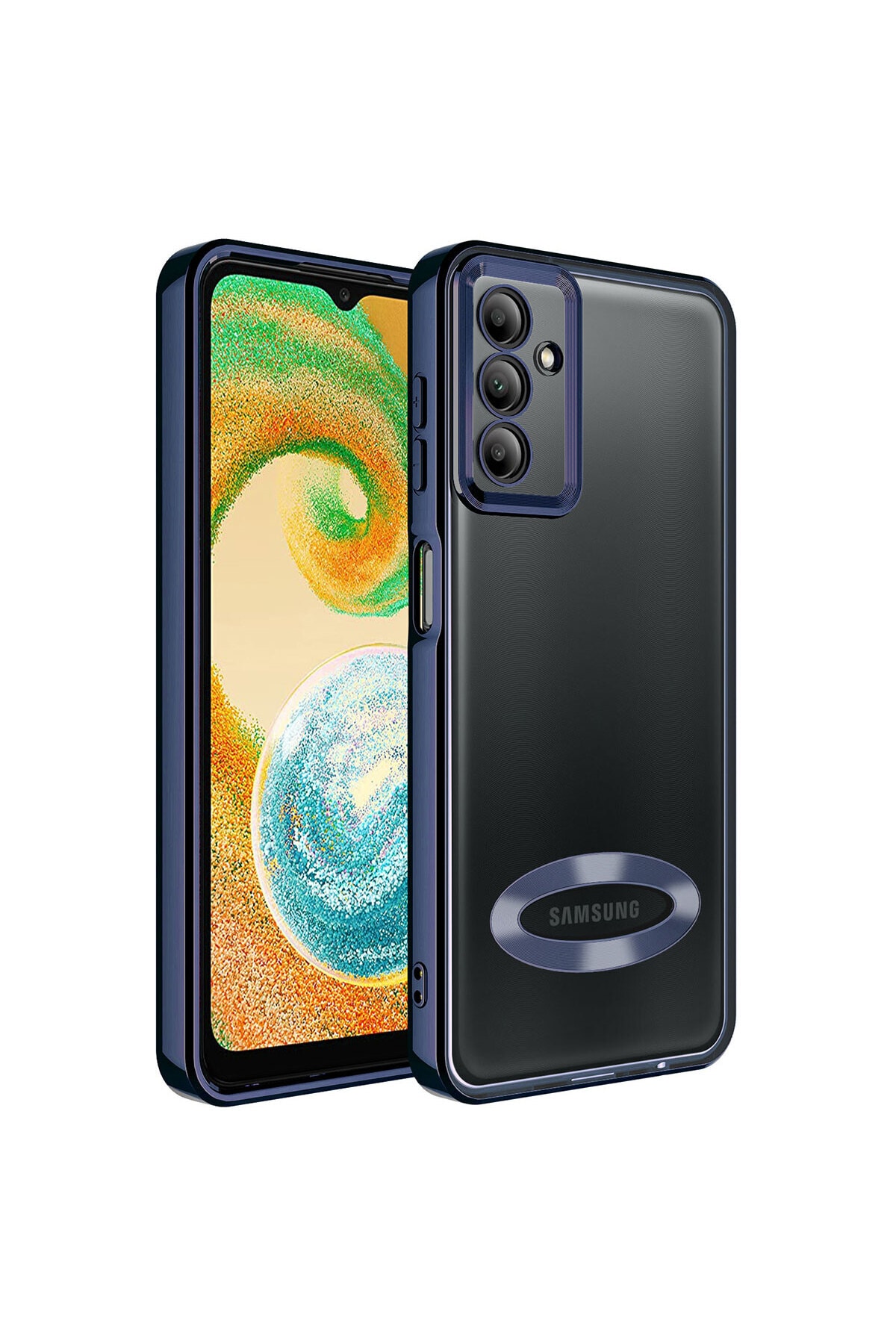 Galaxy A14 Compatible Case Camera Protected Logo Displaying Zore Omega Transparent Cover