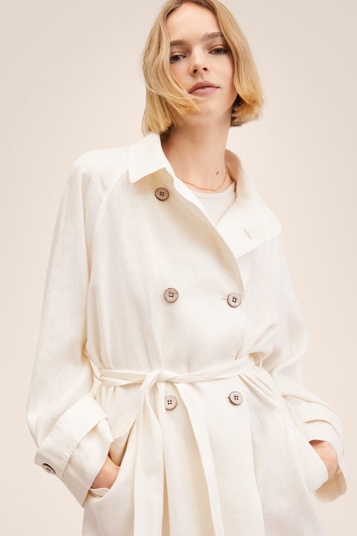 Mango white hot sale trench coat