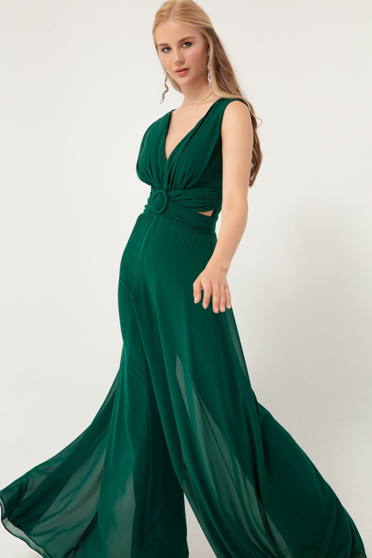 Green dress jumpsuit outlet