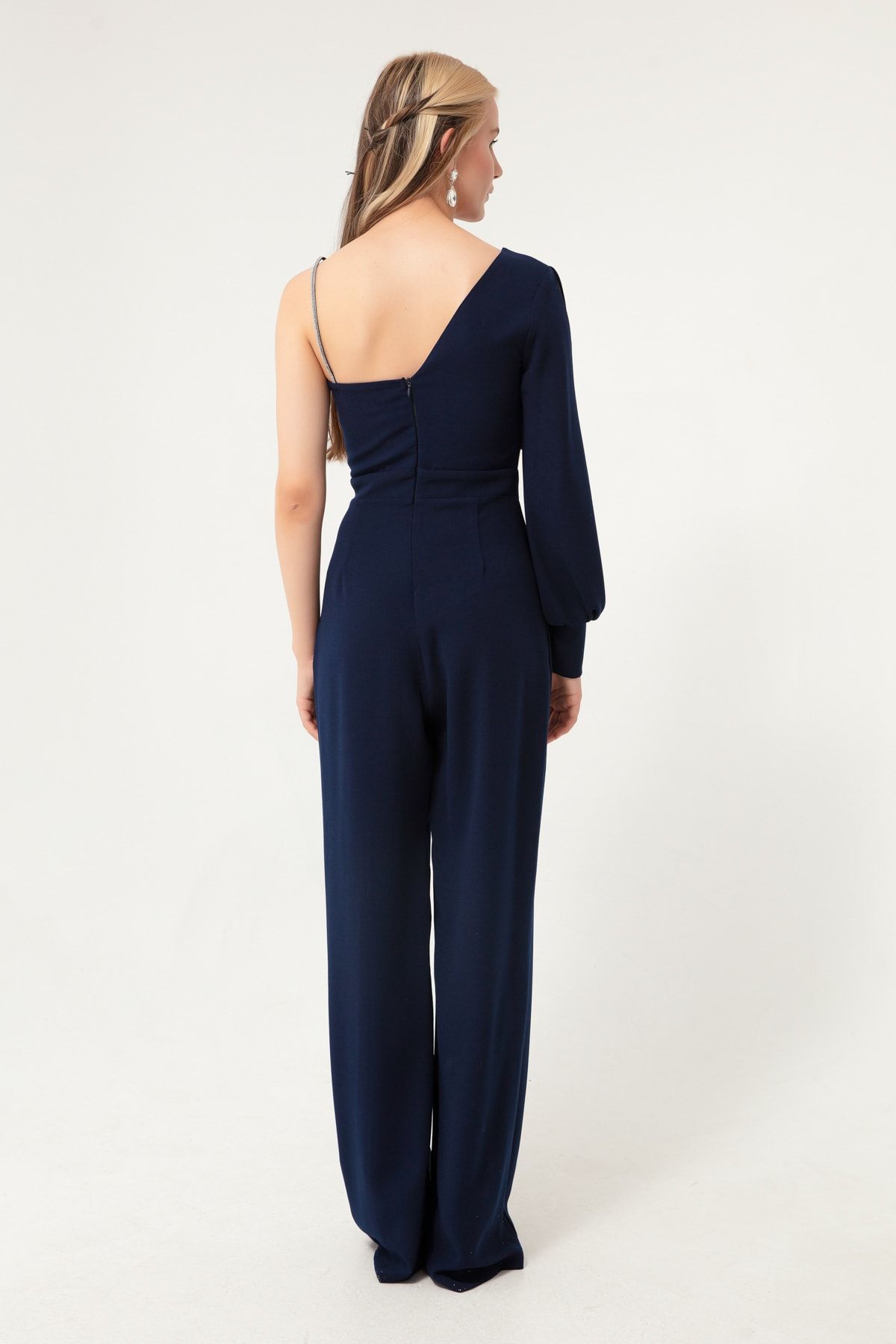 Navy blue hotsell jumpsuit long sleeve