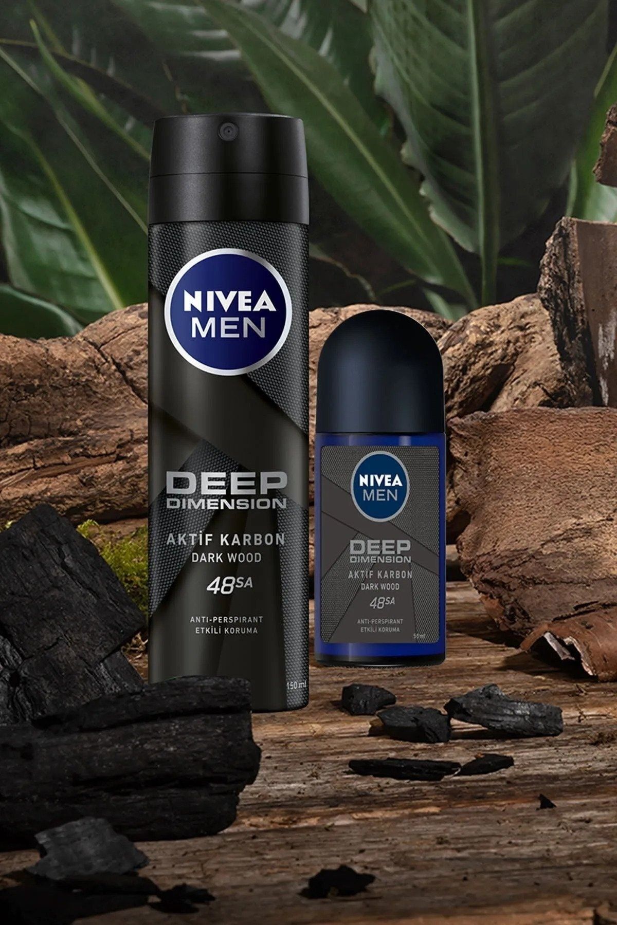 NIVEA اسپری ضد عرق مردانه با بوی عمیق و تاریک 150 میلی لیتر بسته 4 عددی
