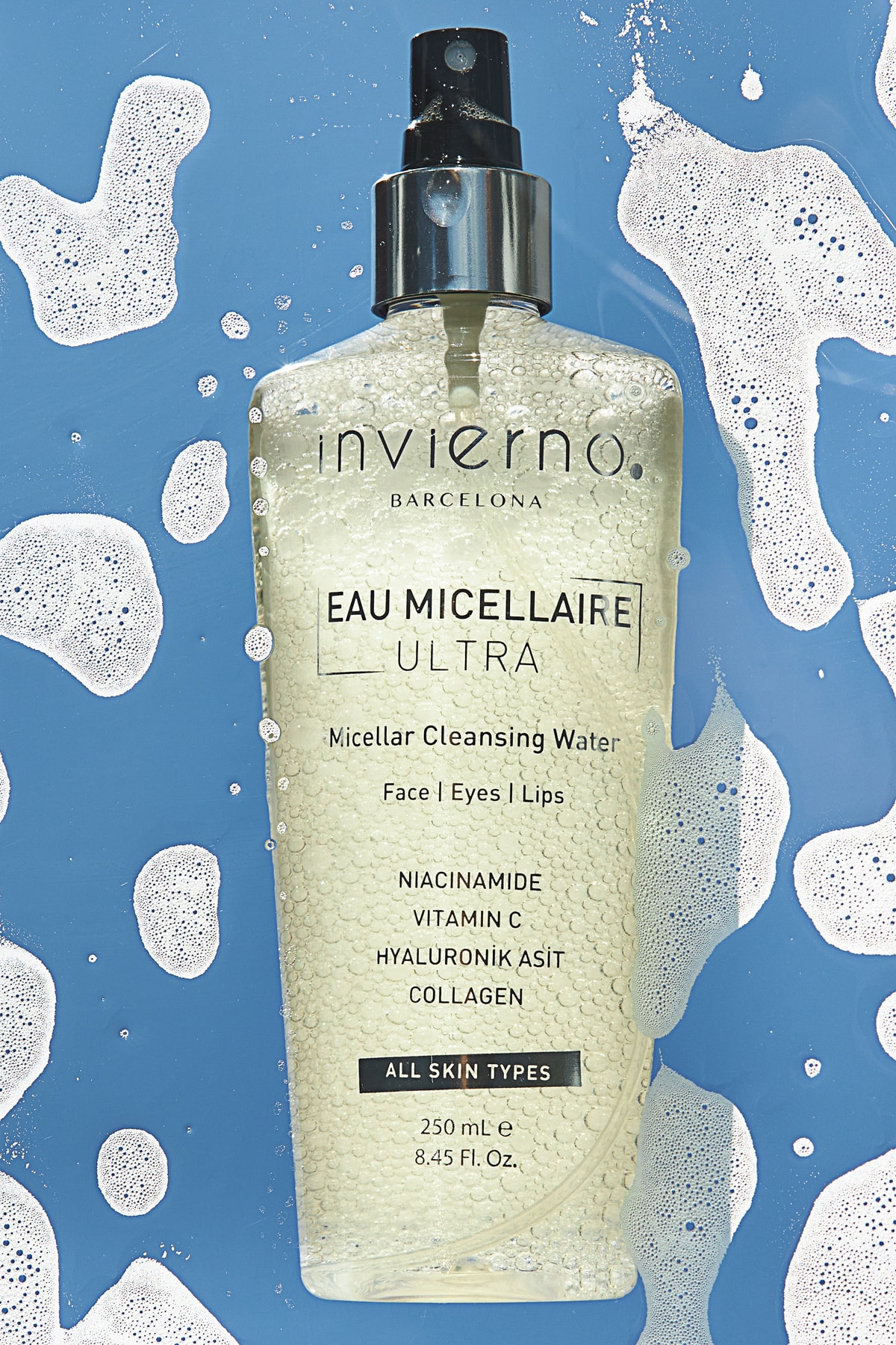 Invierno Barcelona LLC. Yaşlanma Kırışıklık Önlemeye Yardımcı Cilt Tonu Eşitleyici Vitamin C Makyaj Temizleme Suyu 250ml