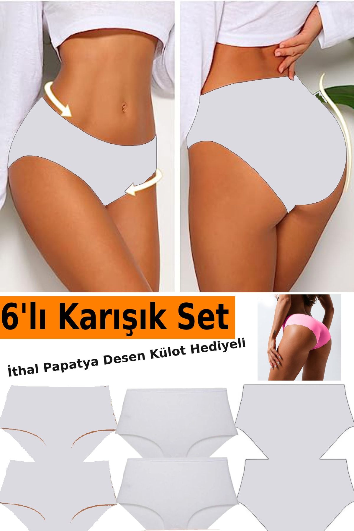 poncix Women's Laser Cut Panties 6 Pieces Seamless Flexible Non-marking  Sweat Absorbing Panties. - Trendyol