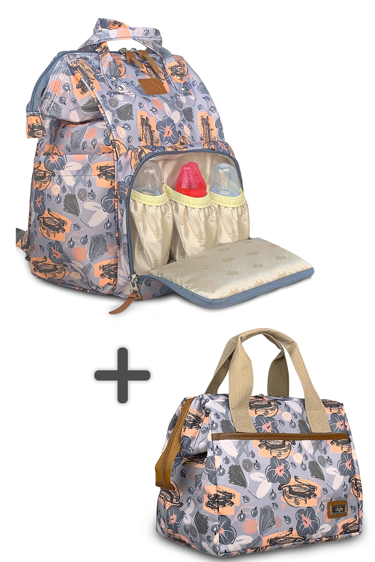 Stylo Paris Anne Bebek Bakım Çantası ve Isı Yalıtımlı Beach Bag Termos Çanta-2'li Takım fotoğrafı 2 (önizleme)