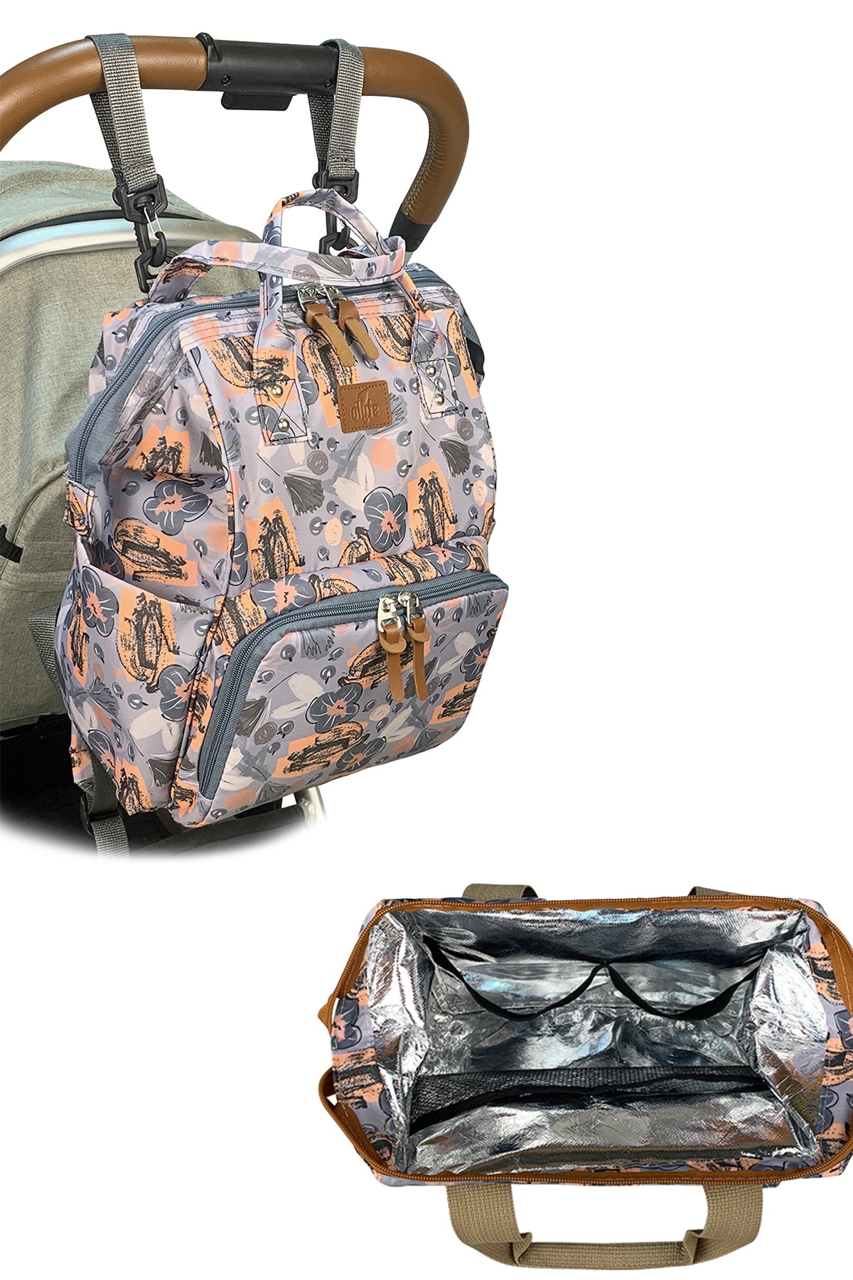 Stylo Paris Anne Bebek Bakım Çantası ve Isı Yalıtımlı Beach Bag Termos Çanta-2'li Takım fotoğrafı 3 (önizleme)