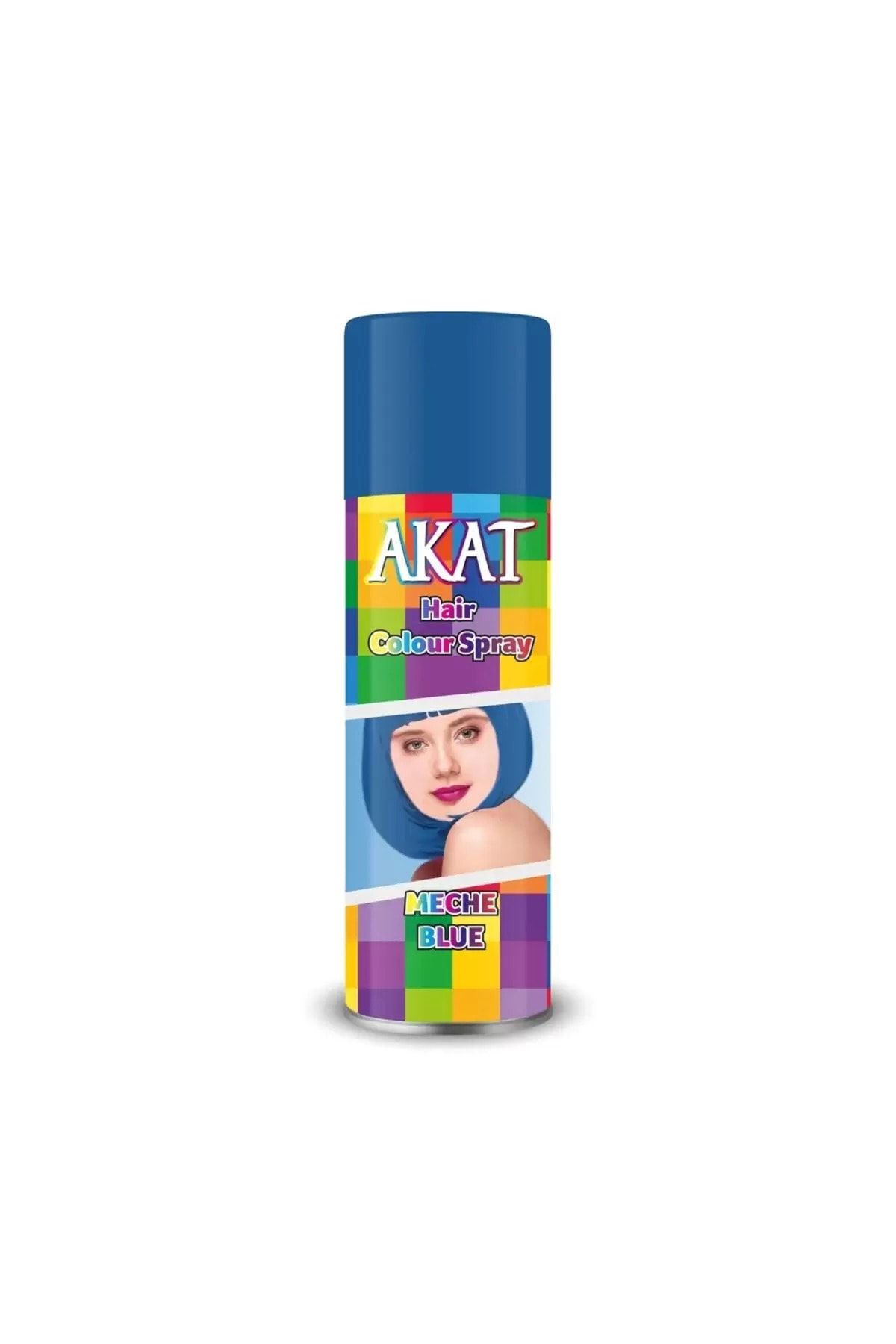 Akat Renkli Saç Spreyi / Mavi 180 ml