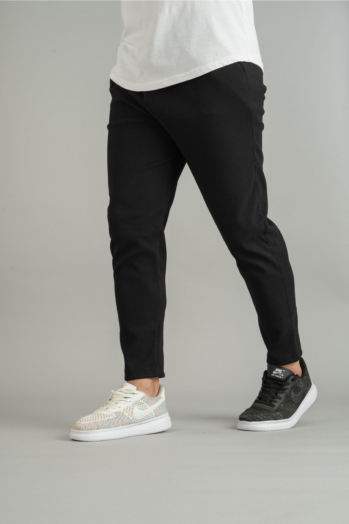 Mens ribbed best sale joggers