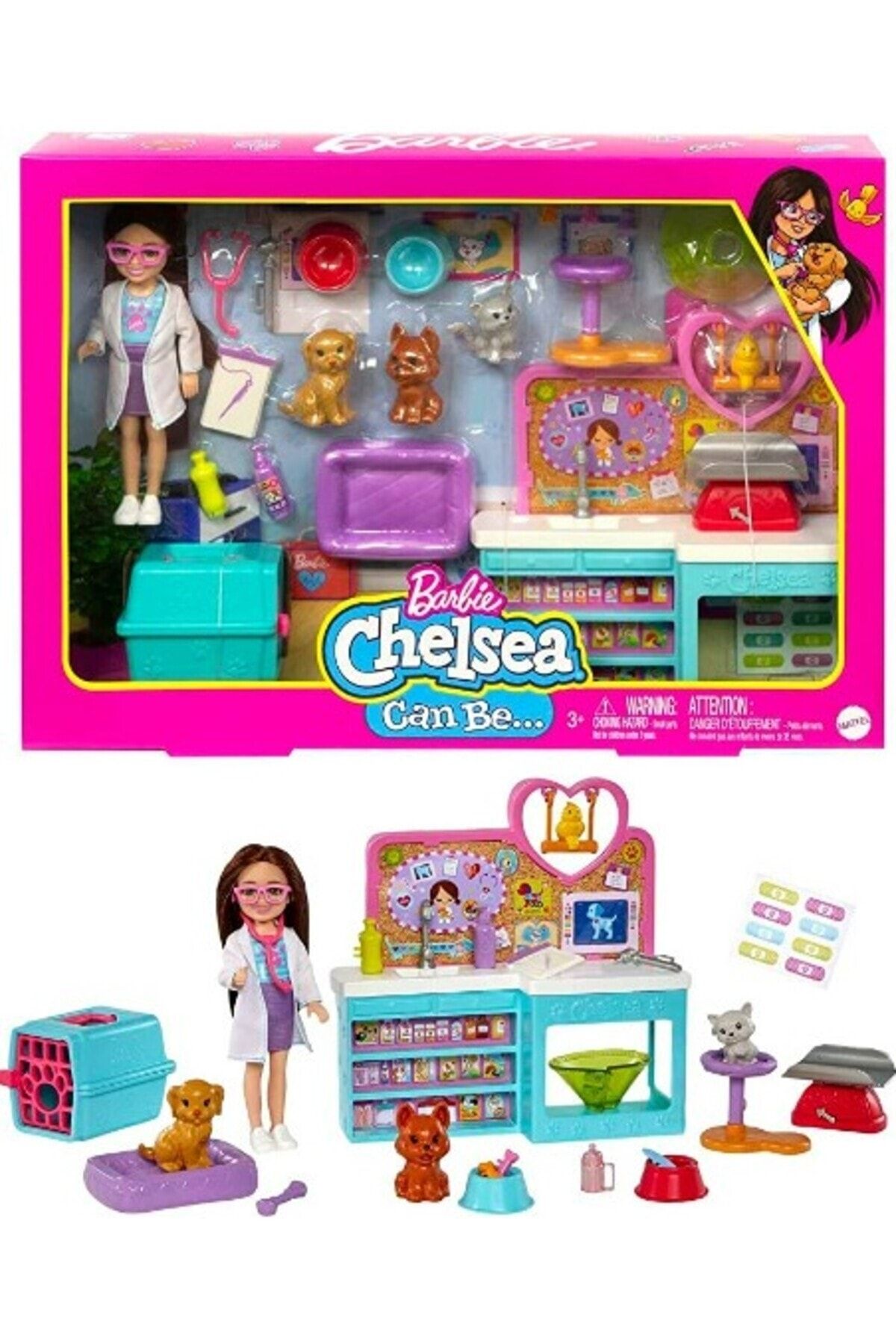 Barbie HGT12 Chelsea Meslekleri Öğreniyor Veteriner Oyun Seti MTL-HGT12M210623