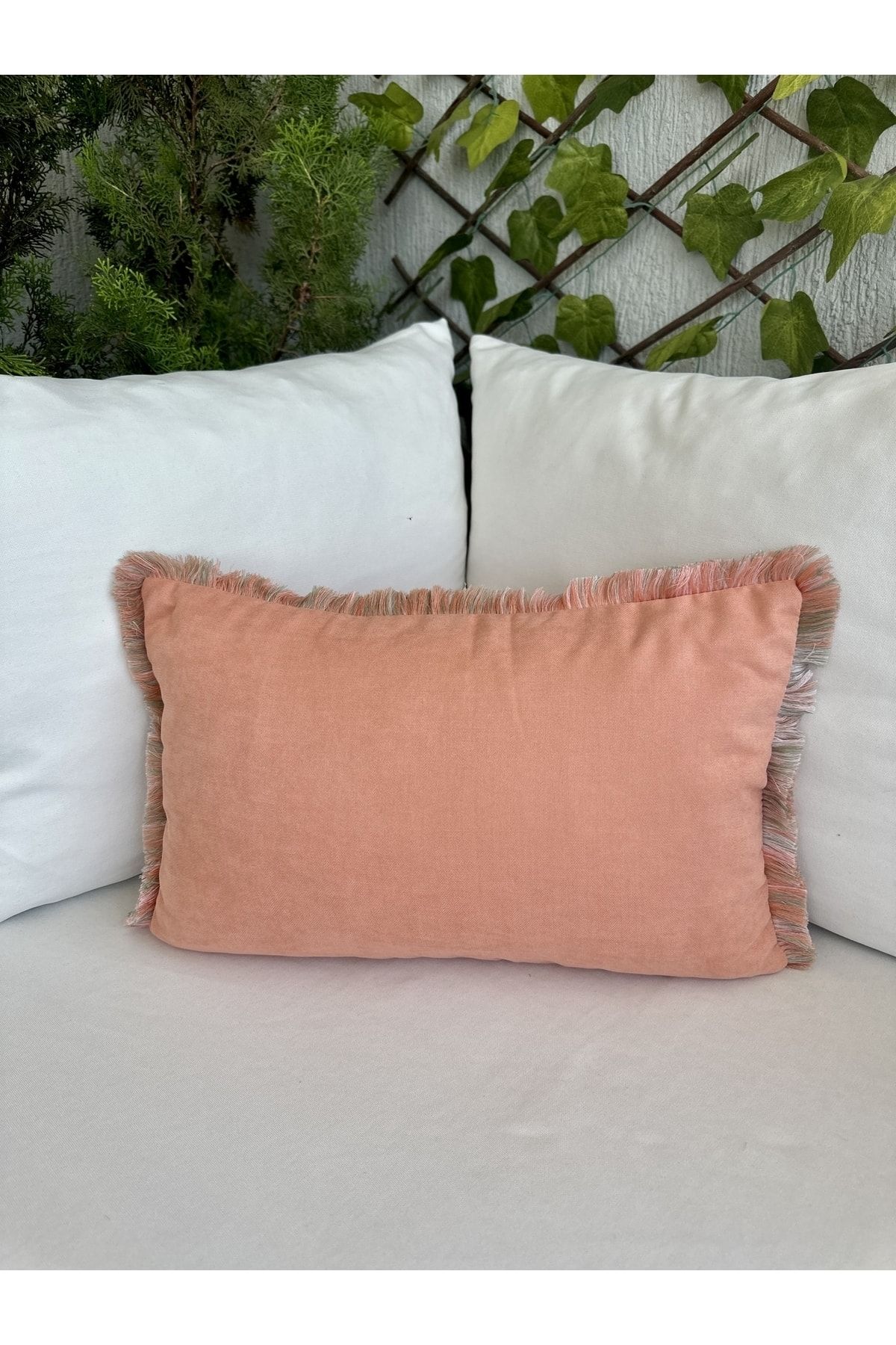 Decamor home-Tasseled Green / Salmon Throw Pillow Cover Set Bohemian Set of 2 6