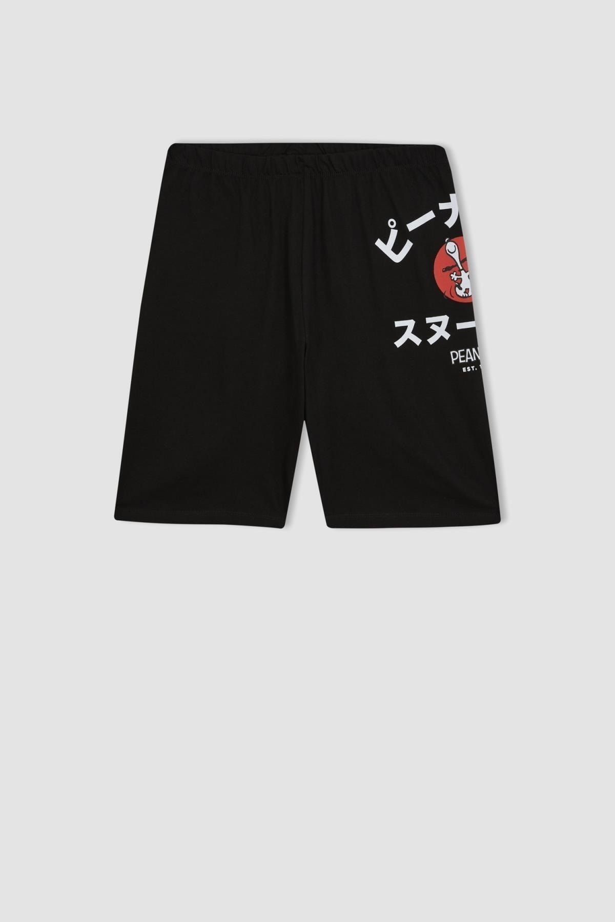 DeFacto-Boy's Snoopy Short Sleeve Pajama Set with Shorts A8608a823sm 3