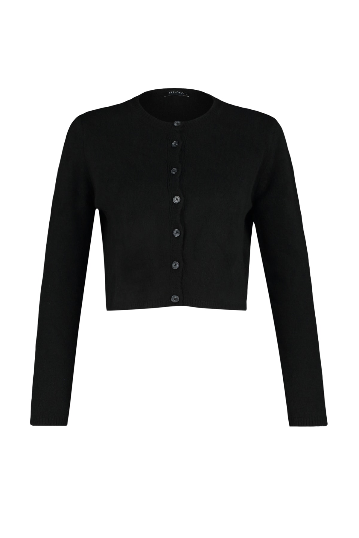 Trendyolmilla  Siyah Crop Yumuşak Dokulu Bluz-Hırka Triko Takım TWOAW21HI0107 - Görsel 6