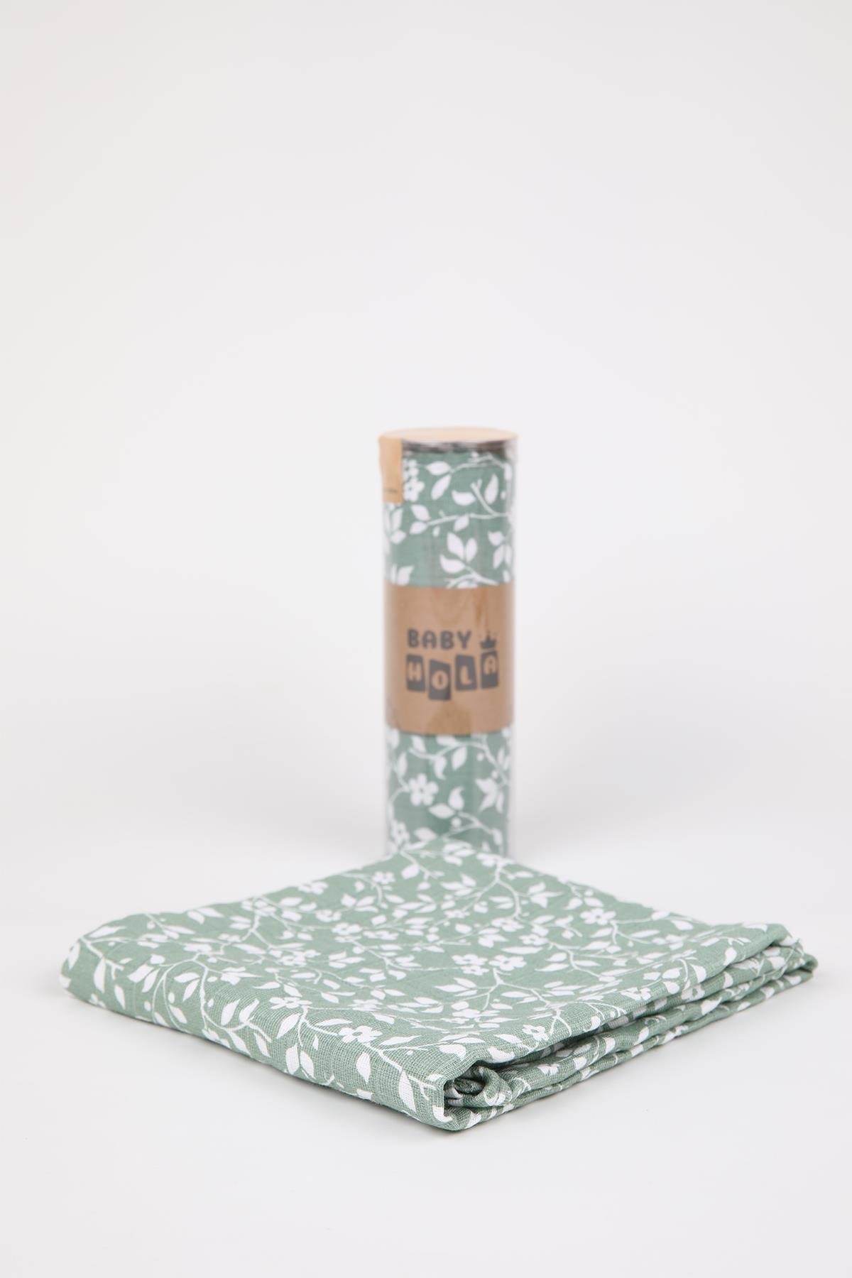 Babyhola Müslin Örtü 80x80cm Yaprak Desen Organik Hediyelik Emzirme Alt Açma Yenidoğan Puset Örtüsü fotoğrafı 4 (önizleme)