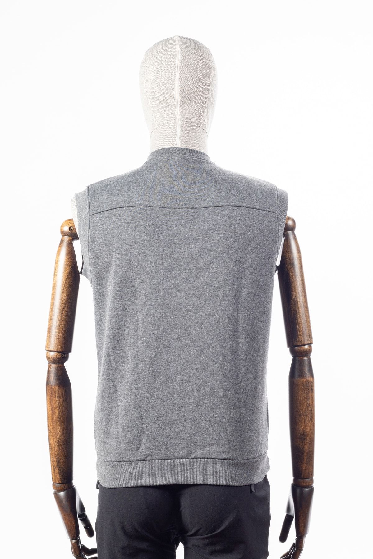 Huğlu-Seasonal Two-Pocket Zippered Gray Color Three-String Vest 4