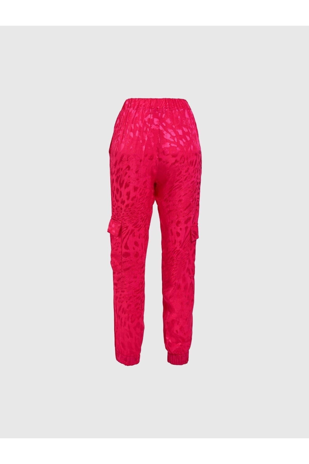 Juste Studio-Patterned Fuchsia Elastic Trousers 2