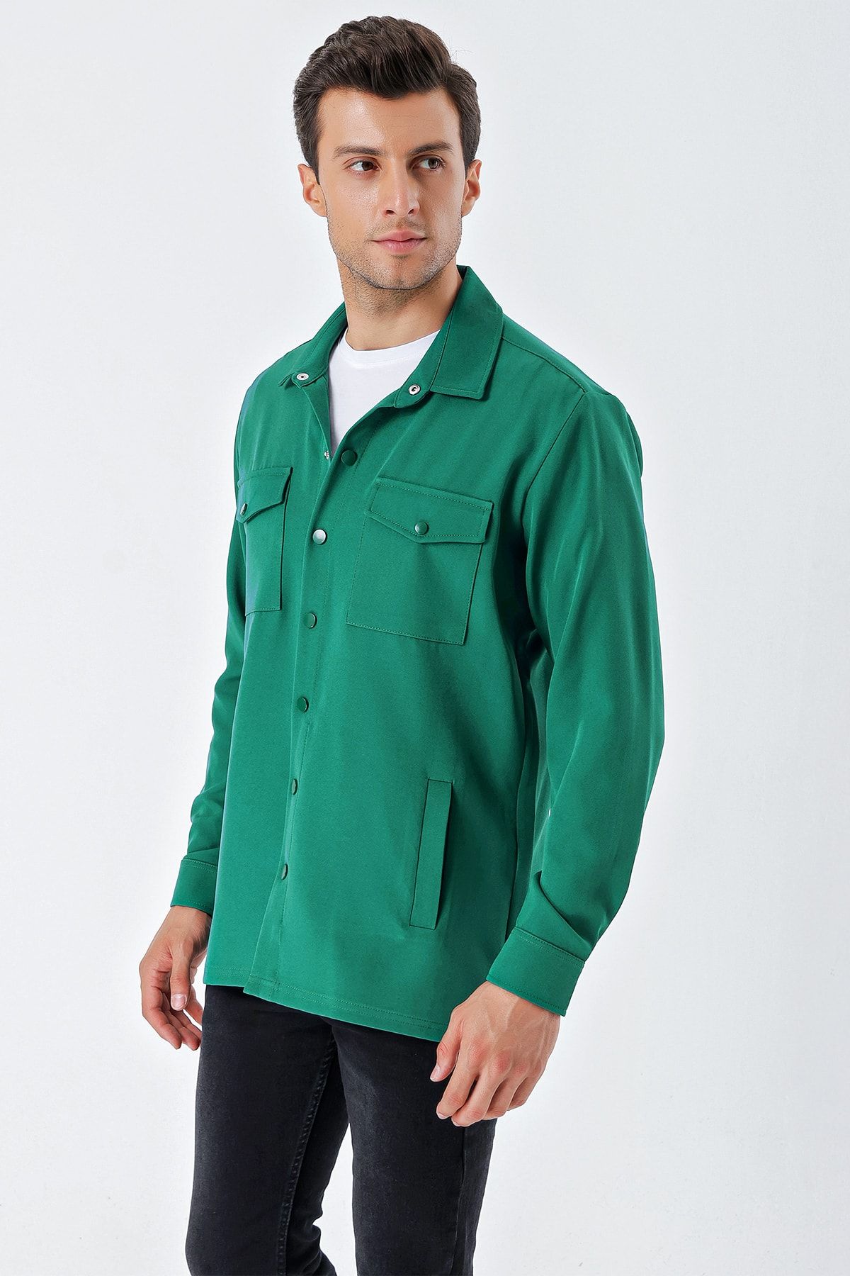 Bigdart پیراهن مردانه بزرگ 20193 - سبز زمردی