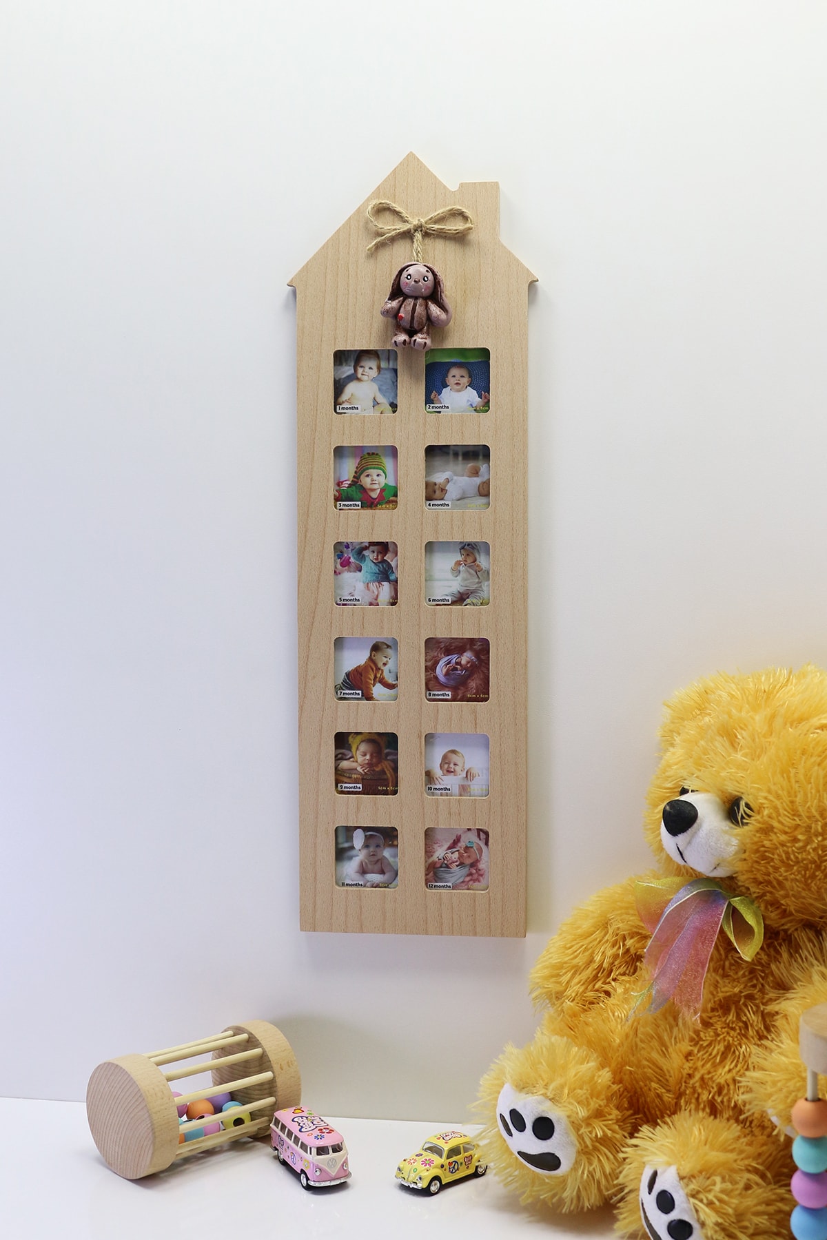 Monchi Bebek Gelişim Fotoğraf Çerçevesi / 12'li Resim Çerçevesi, Anı Çerçevesi, Asılabilir Ve Dekoratif fotoğrafı 6 (önizleme)