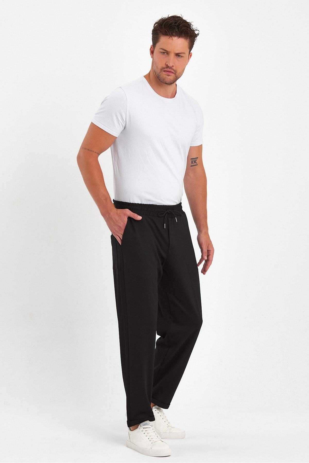 شلوار مردانه مشکی Quik-max | RMSY5924563 اورجینال - تصویر 6