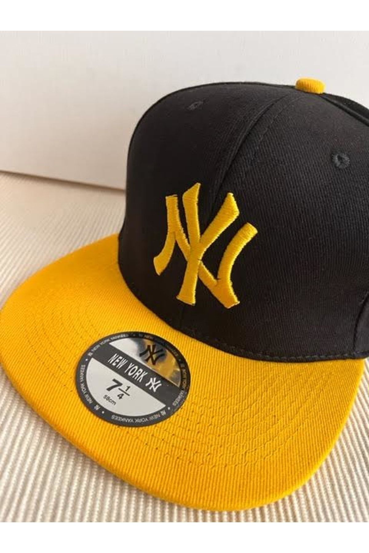 CosmoOutlet NY New York Logo Adjustable Back Unisex Yellow Black Hip Hop Cap Trendyol