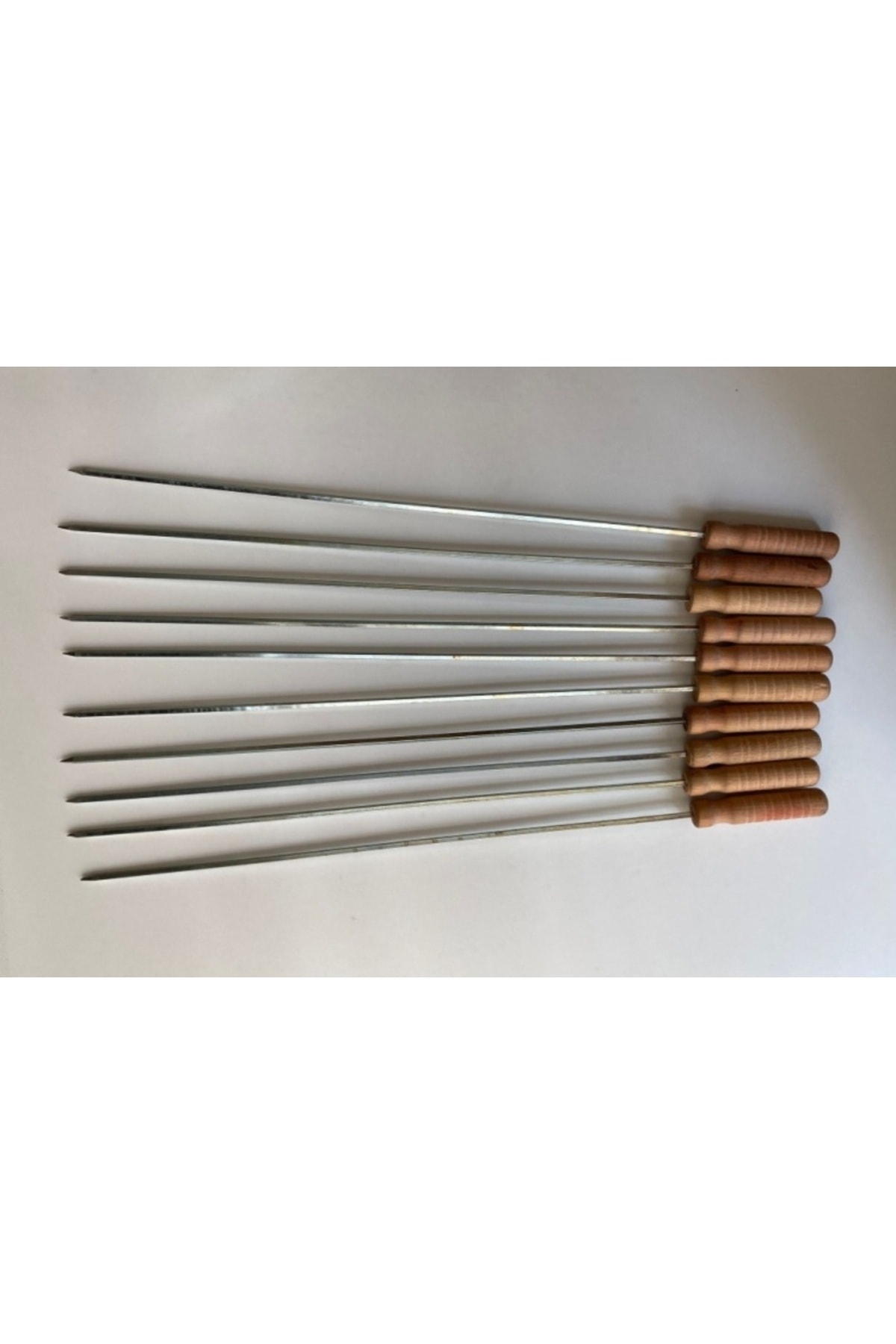 - 20 Adet Ahşap Saplı Kare Şiş Boy:55cm,Kalınlık:4mm Tahta Saplı Kuşbaşı Ciğer Tavuk Şişi 4