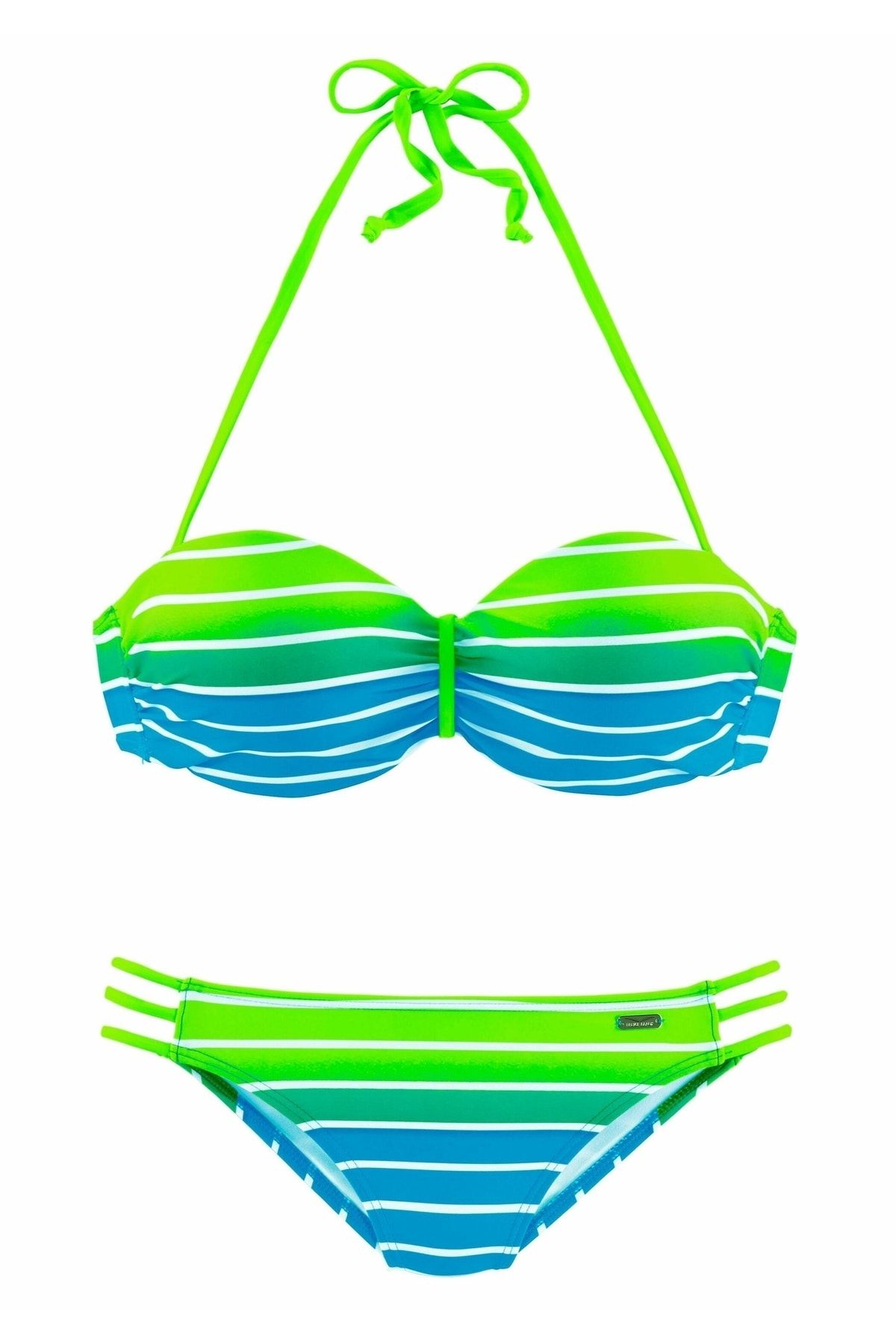 Venice Beach Bikini-Set - Türkis - - Gestreift Trendyol