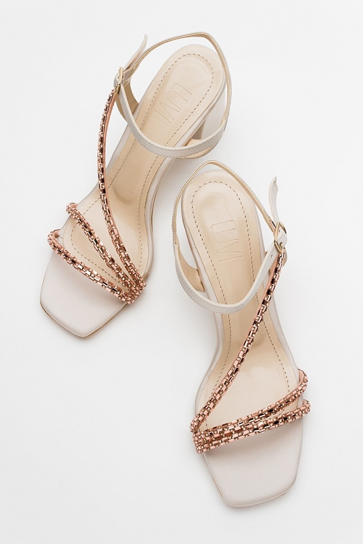 کفش مجلسی نود زنانه پاشنه ساتن Anjel Beige luvishoes
