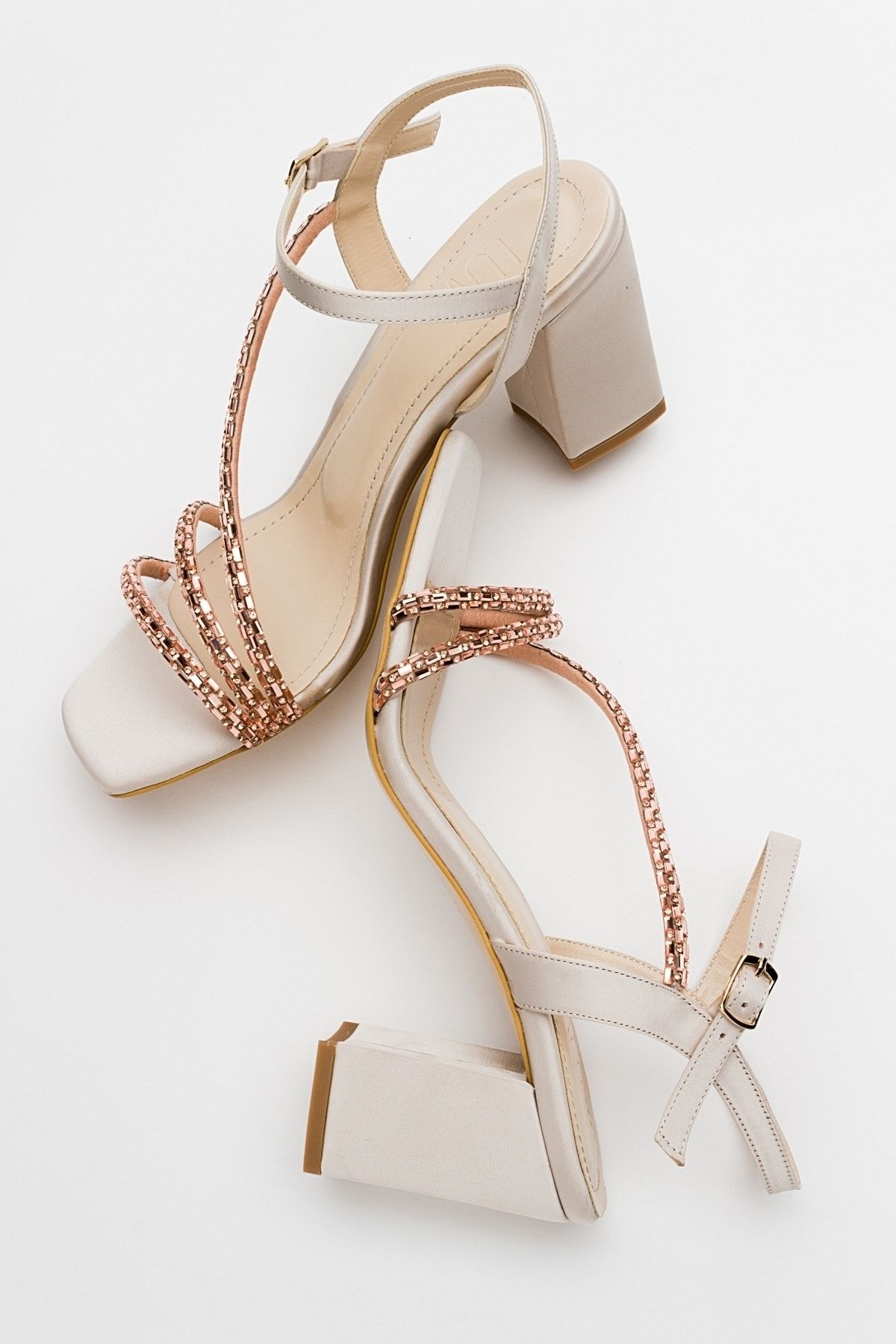 کفش مجلسی نود زنانه پاشنه ساتن Anjel Beige luvishoes