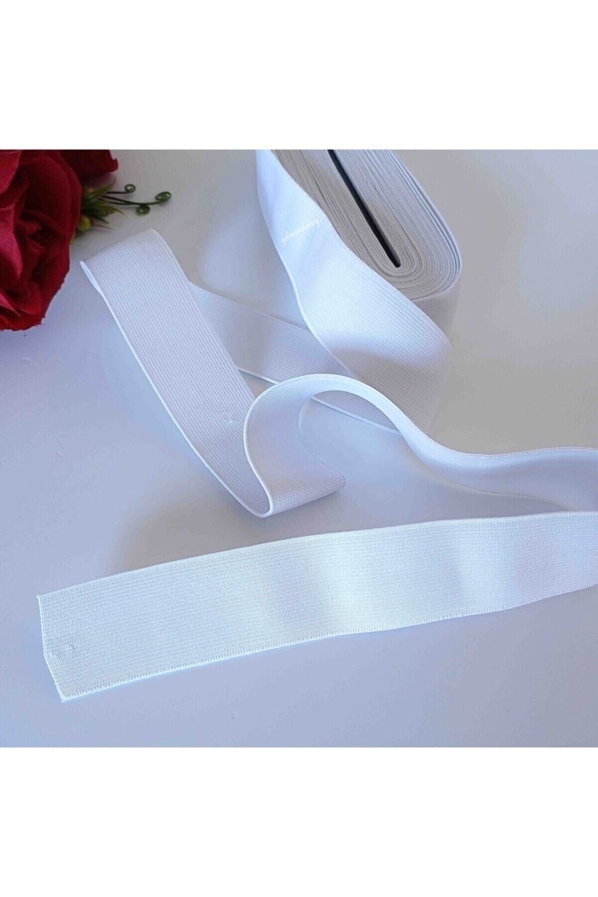 opc fashion White 10m Length 2.5cm Width Flat Woven Elastic Waist