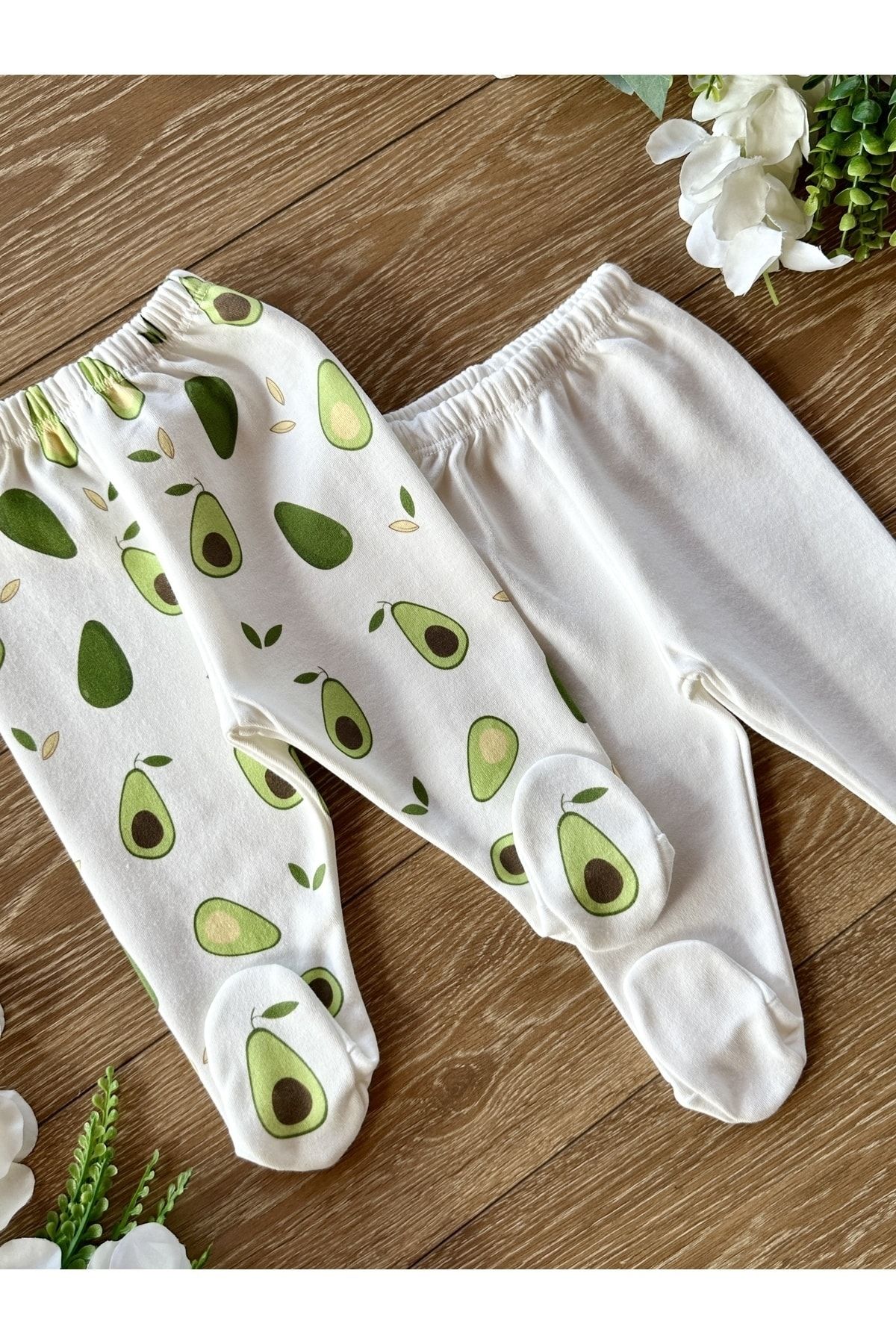 PATSAN Organic Cotton 2-Piece Baby Booties Pajamas Bottom Set Bear
